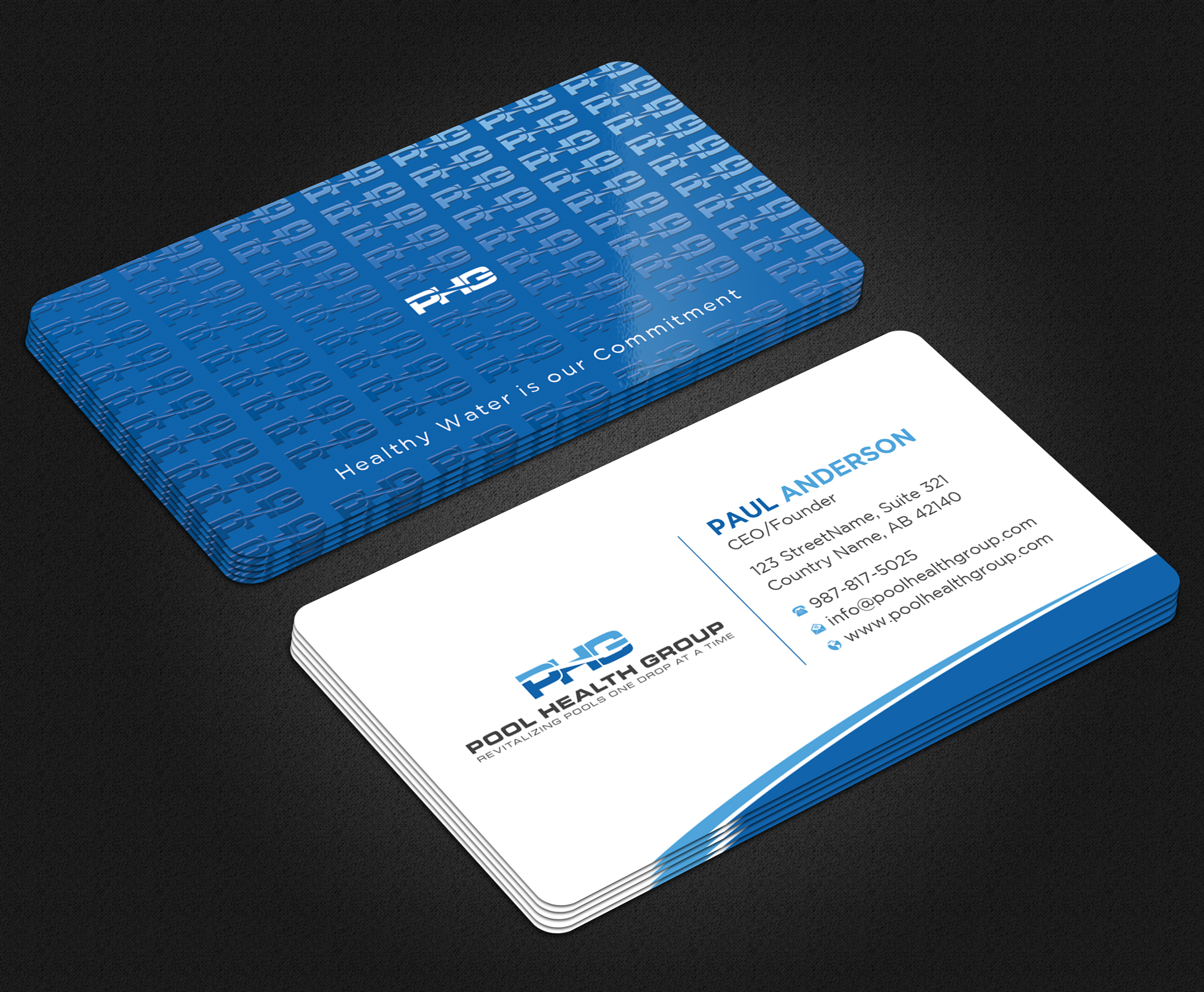 Business Card Design by Uttom 2 for Pool Health Group Inc | Design #32961277