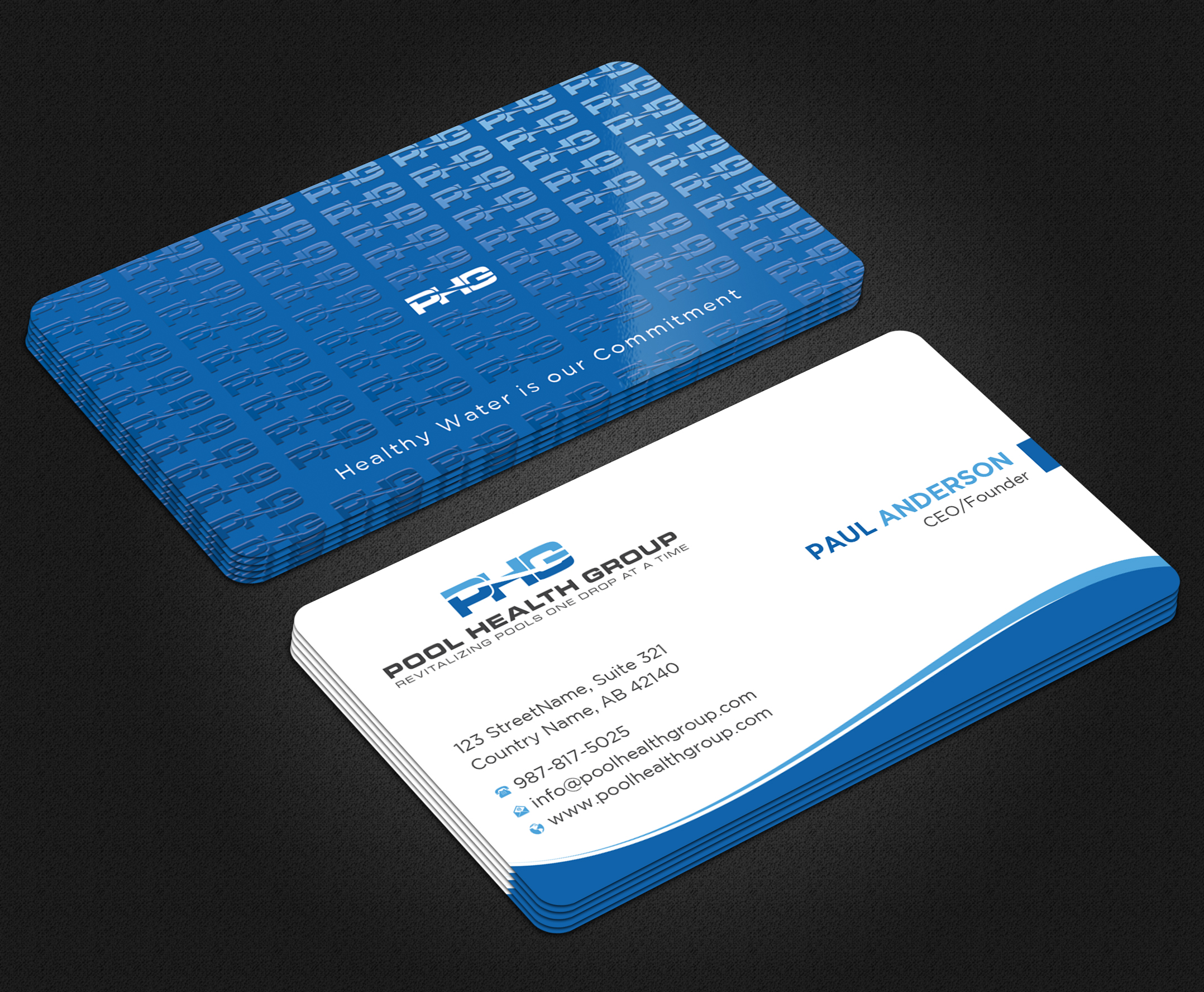 Business Card Design by Uttom 2 for Pool Health Group Inc | Design #32961283