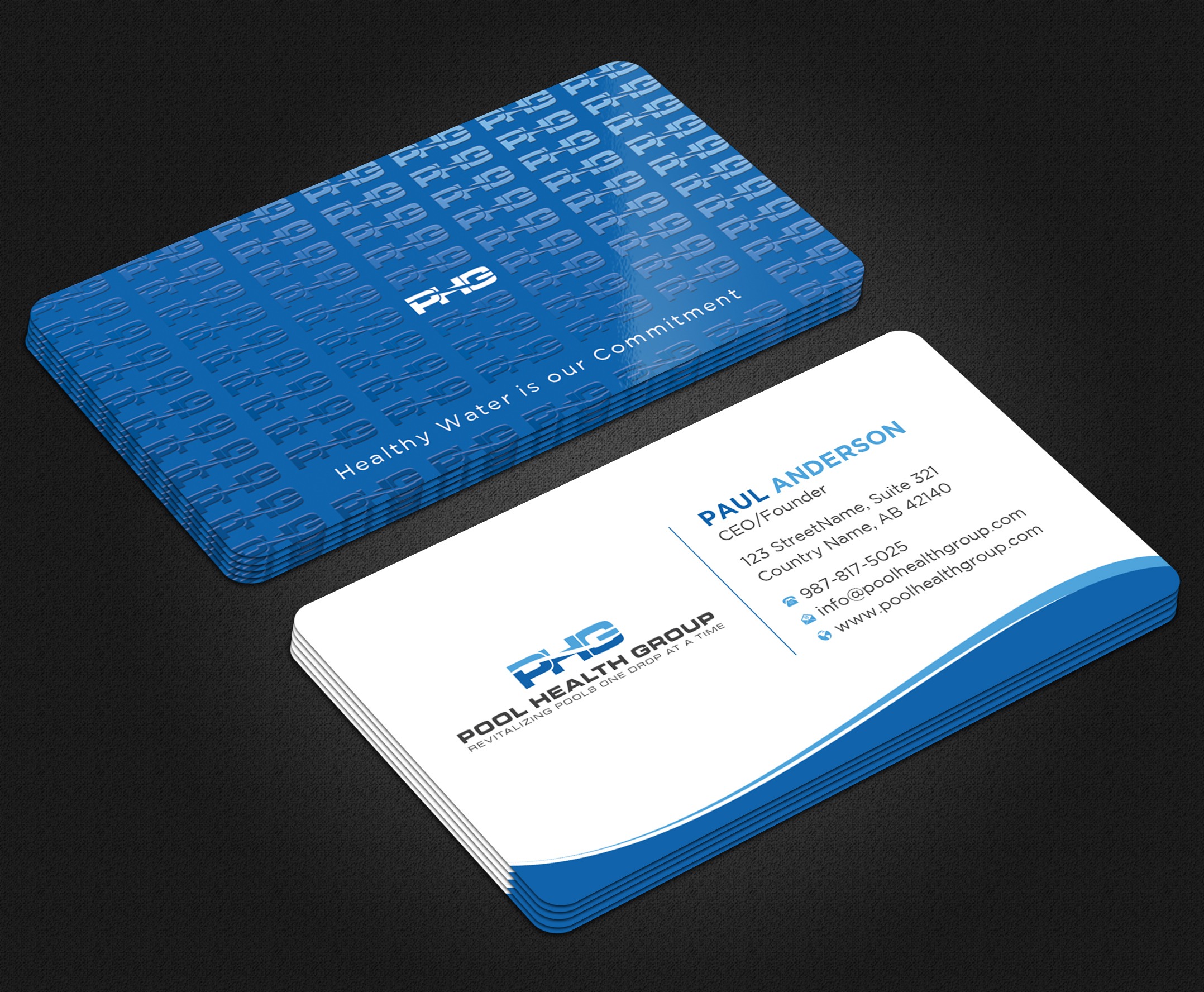 Business Card Design by Uttom 2 for Pool Health Group Inc | Design #32961284