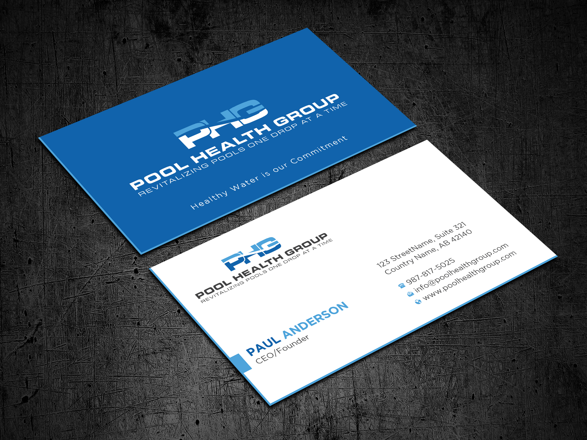 Business Card Design by Uttom 2 for Pool Health Group Inc | Design #32961298