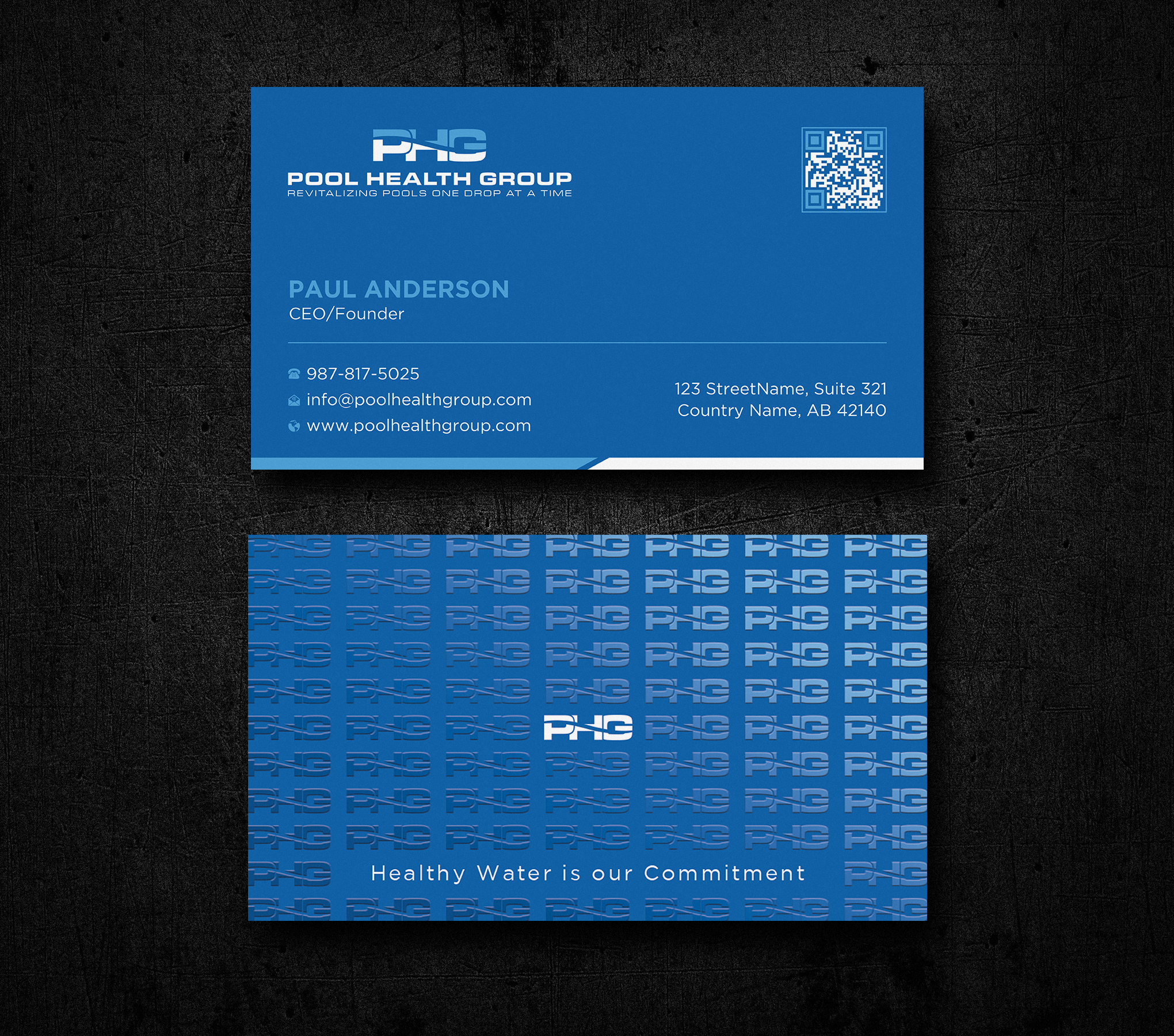Business Card Design by Uttom 2 for Pool Health Group Inc | Design #32961469