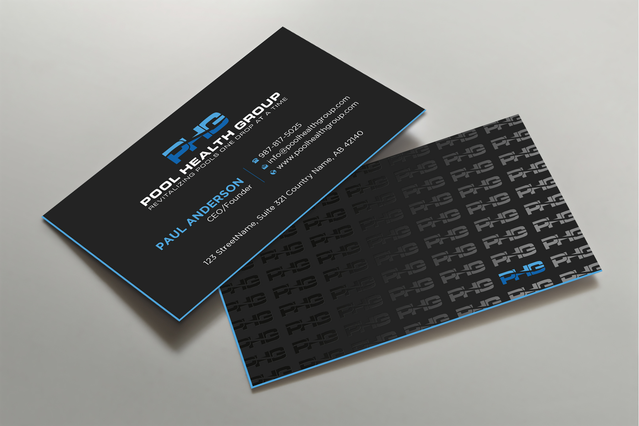 Business Card Design by Uttom 2 for Pool Health Group Inc | Design #32989269