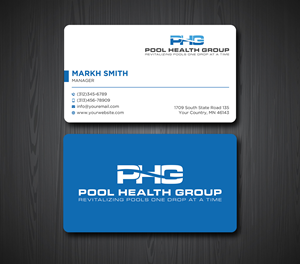 Business Card Design by Ekramul Hossen 2 for Pool Health Group Inc | Design: #32969075
