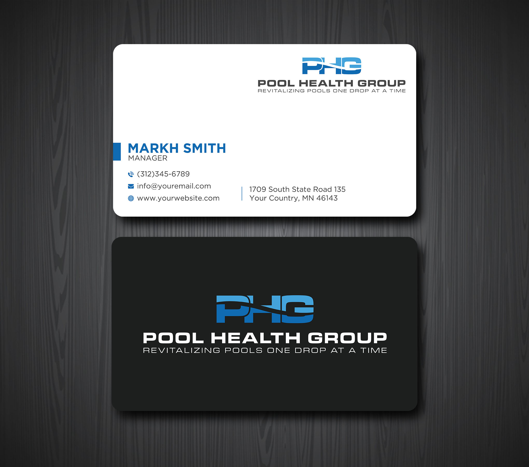 Business Card Design by Ekramul Hossen 2 for Pool Health Group Inc | Design #32969076