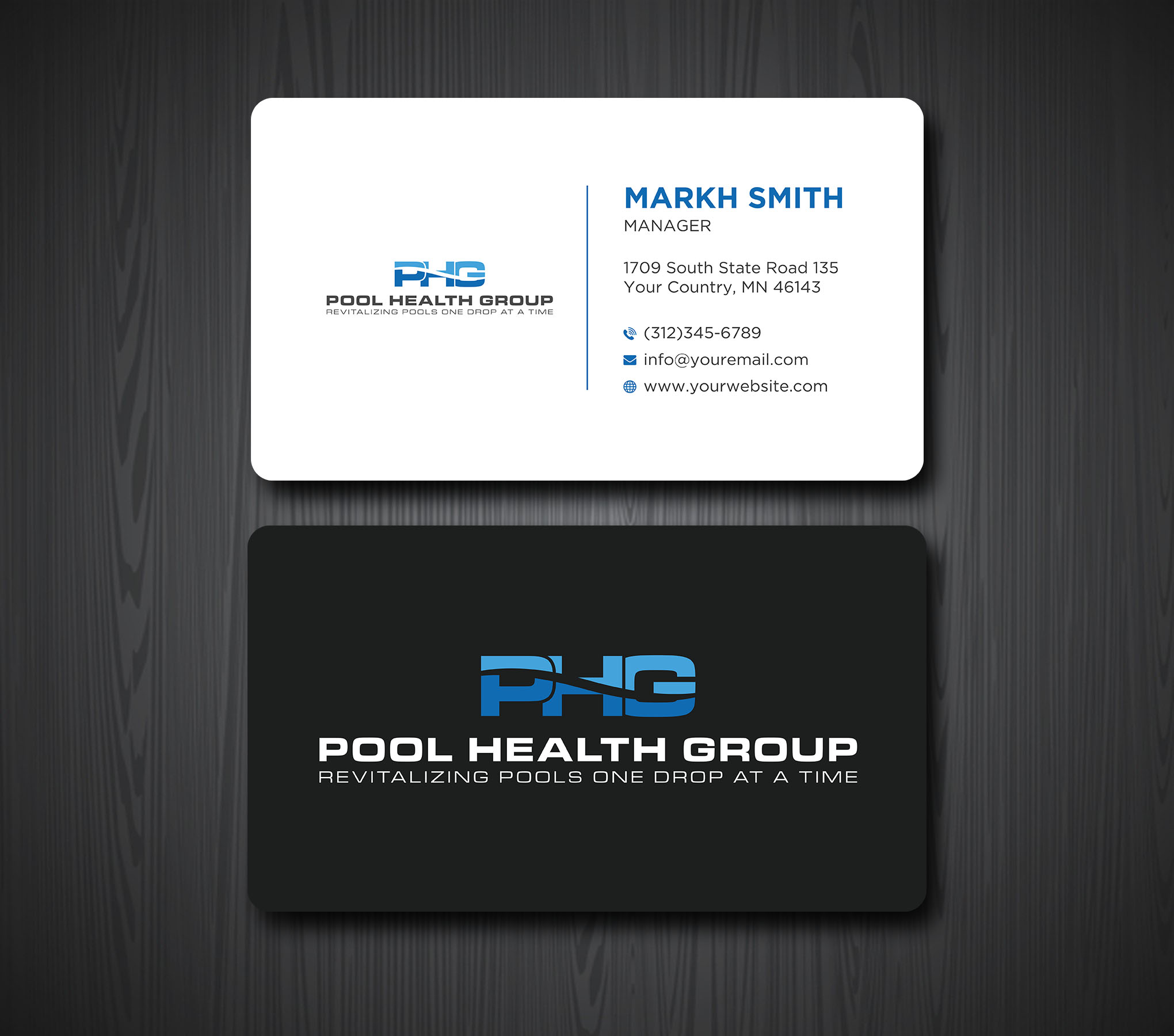 Business Card Design by Ekramul Hossen 2 for Pool Health Group Inc | Design #32969077