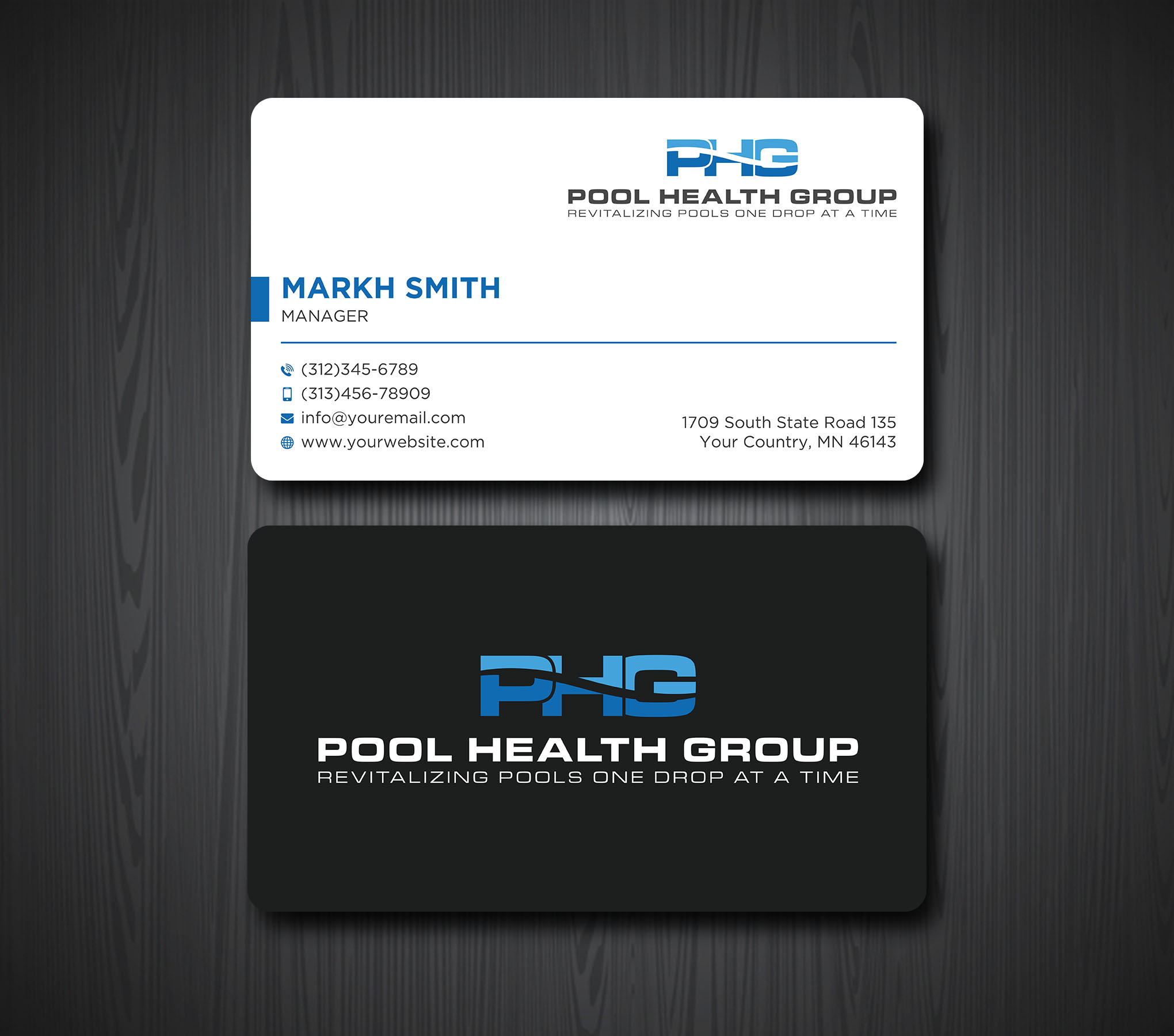 Business Card Design by Ekramul Hossen 2 for Pool Health Group Inc | Design #32969078