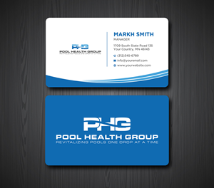 Business Card Design by Ekramul Hossen 2 for Pool Health Group Inc | Design: #32969086