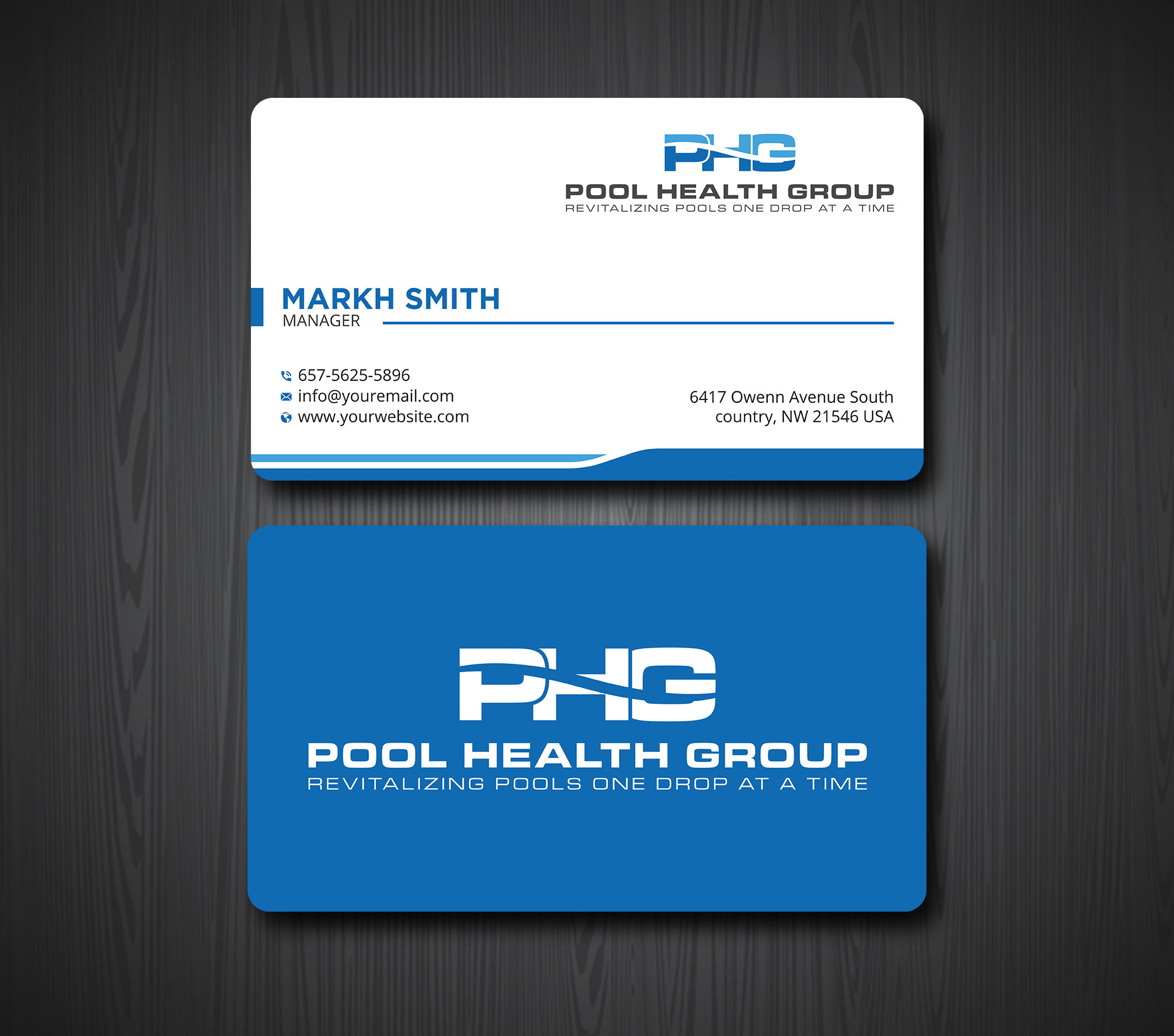 Visitenkarten-Design von Ekramul Hossen 2 für Pool Health Group Inc | Design #32969087