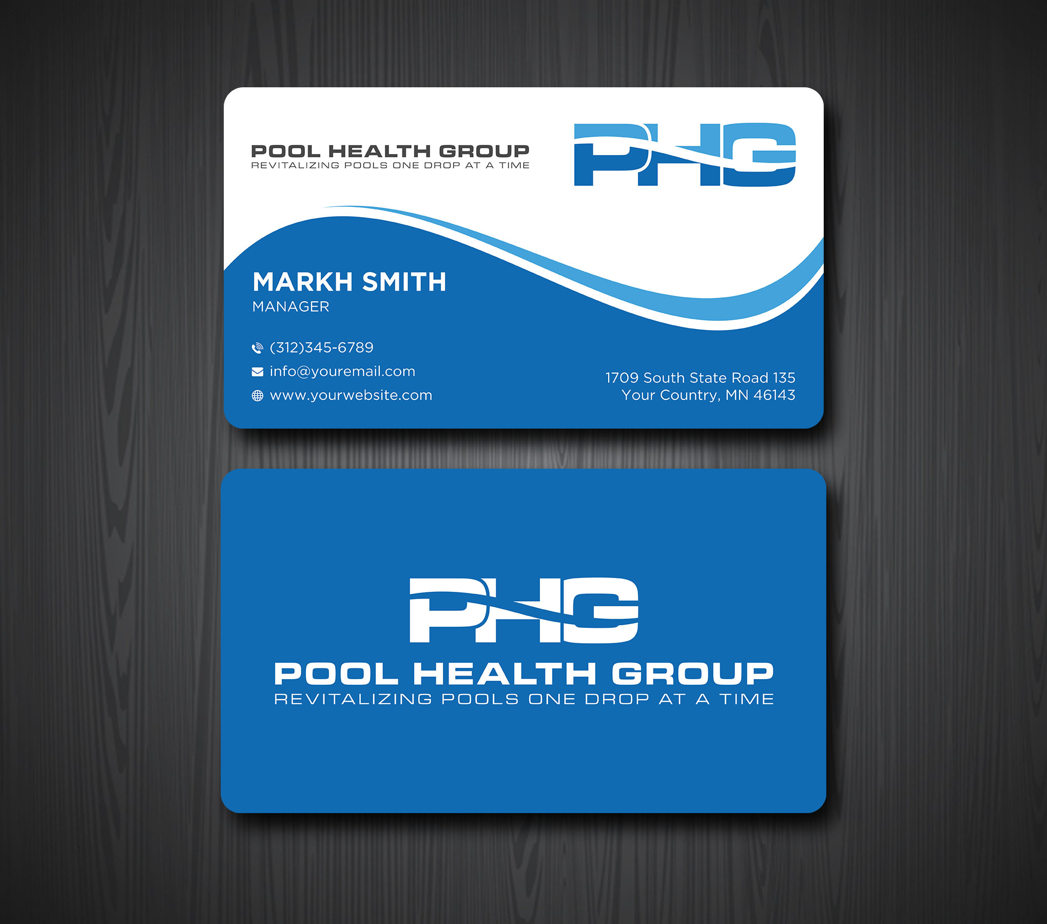Business Card Design by Ekramul Hossen 2 for Pool Health Group Inc | Design #32969088