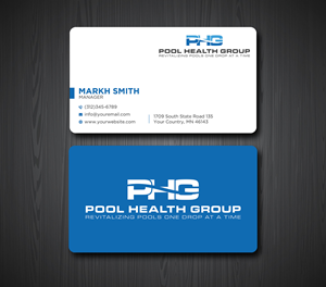 Business Card Design by Ekramul Hossen 2 for Pool Health Group Inc | Design: #32969089