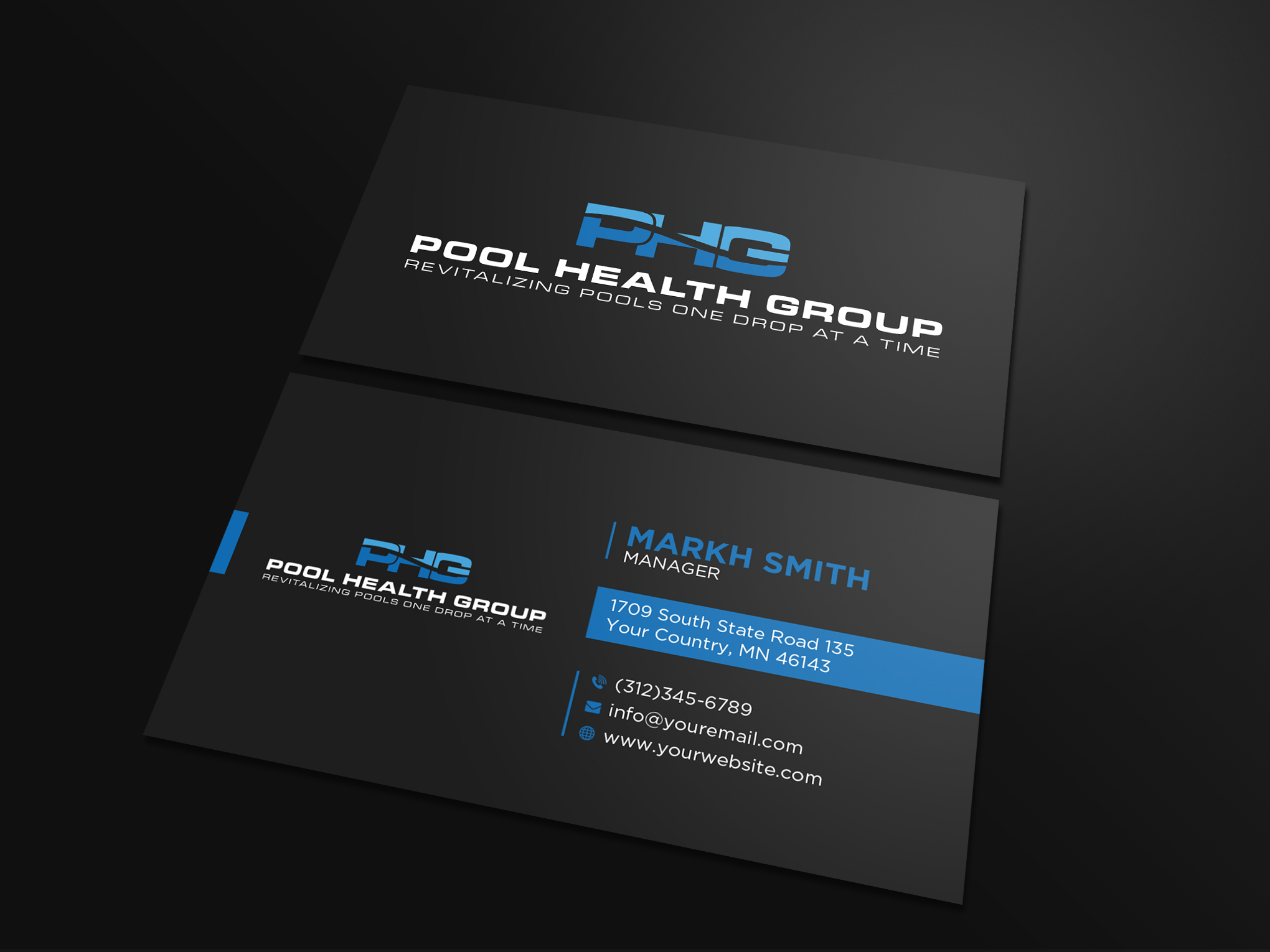 Diseño de Tarjeta de Presentación por Ekramul Hossen 2 para Pool Health Group Inc | Diseño #32969113