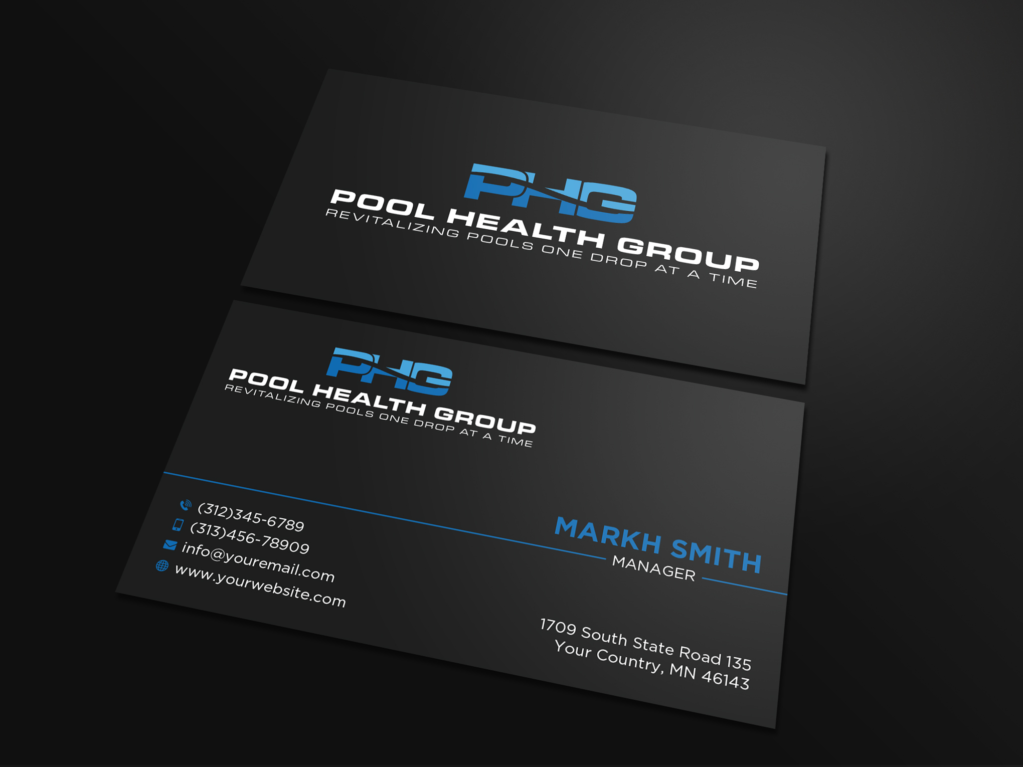 Diseño de Tarjeta de Presentación por Ekramul Hossen 2 para Pool Health Group Inc | Diseño #32969116