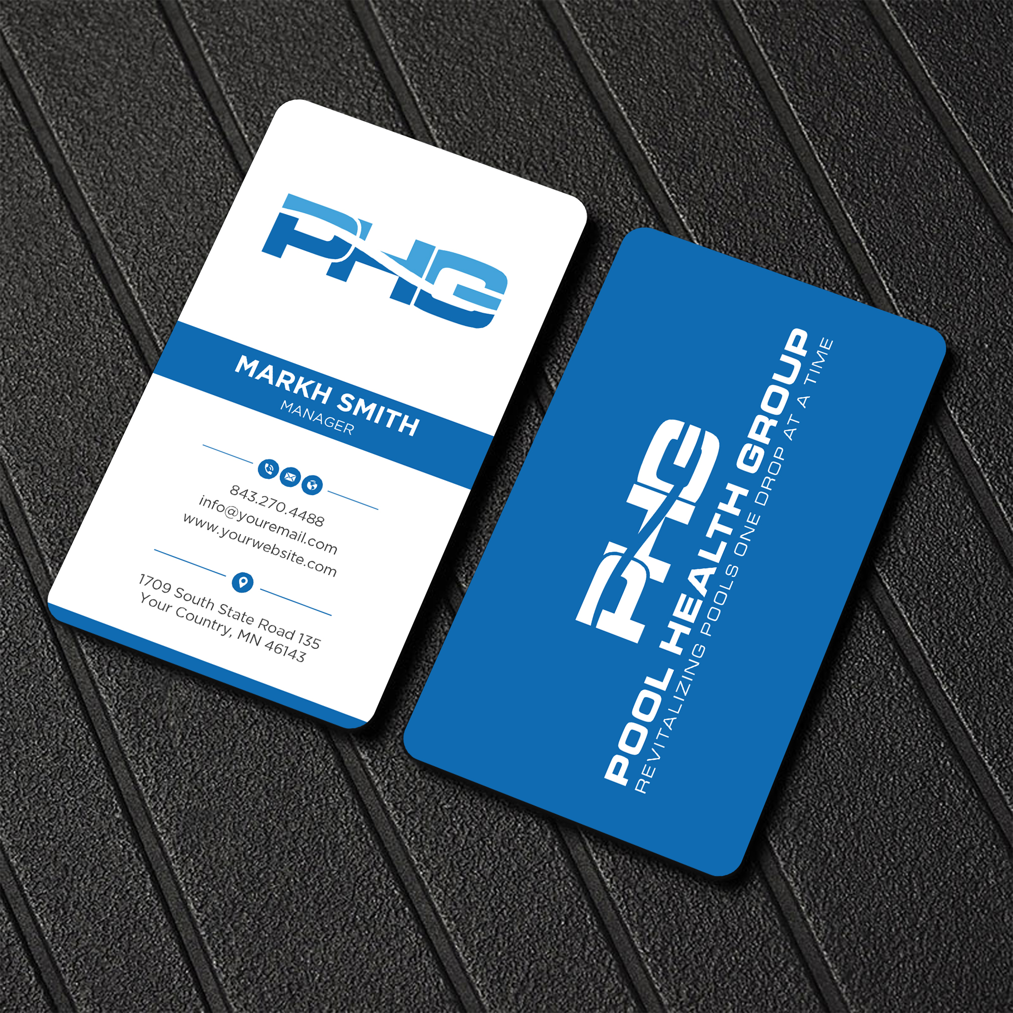 Diseño de Tarjeta de Presentación por Ekramul Hossen 2 para Pool Health Group Inc | Diseño #32969128