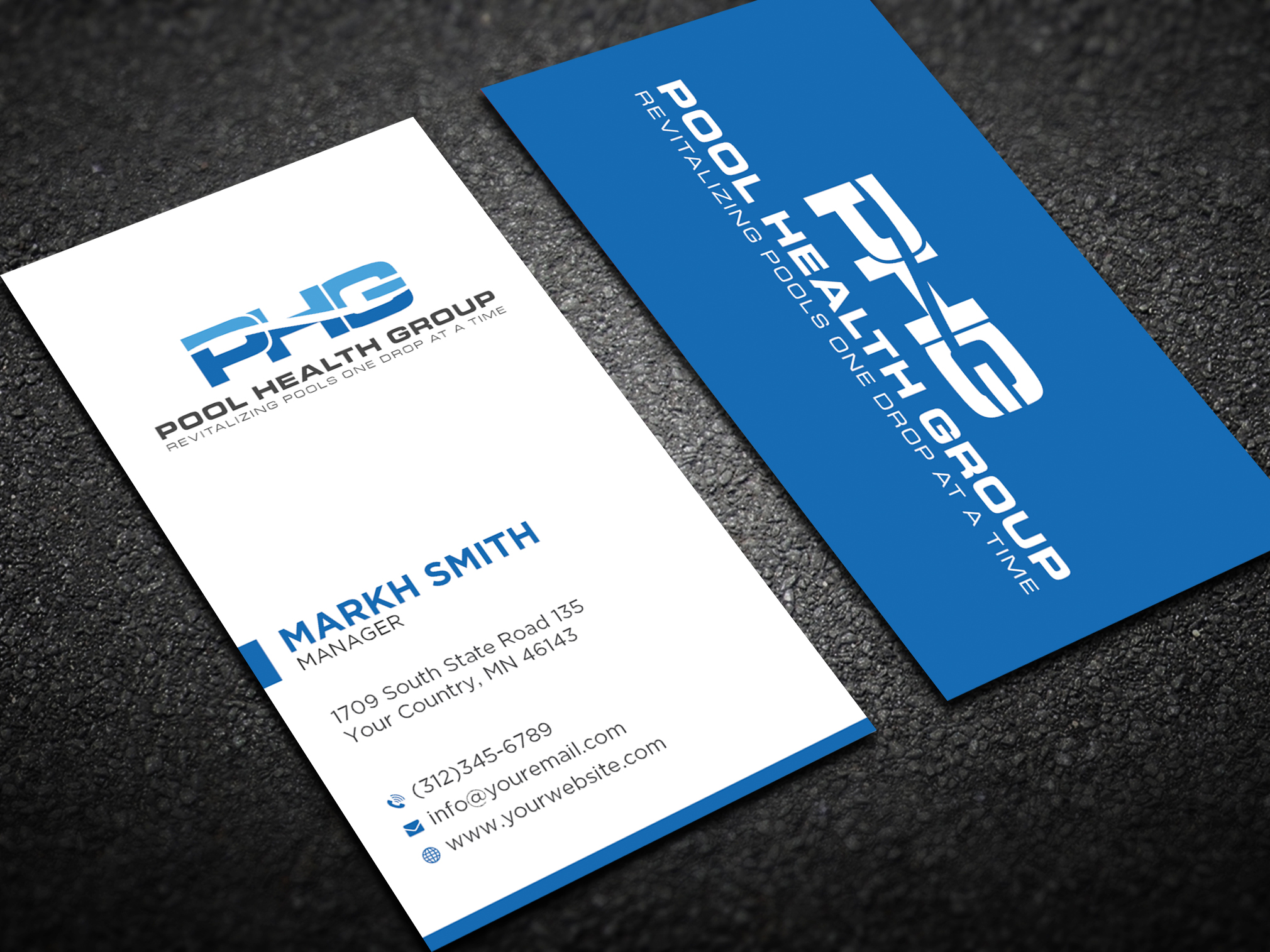 Diseño de Tarjeta de Presentación por Ekramul Hossen 2 para Pool Health Group Inc | Diseño #32969129