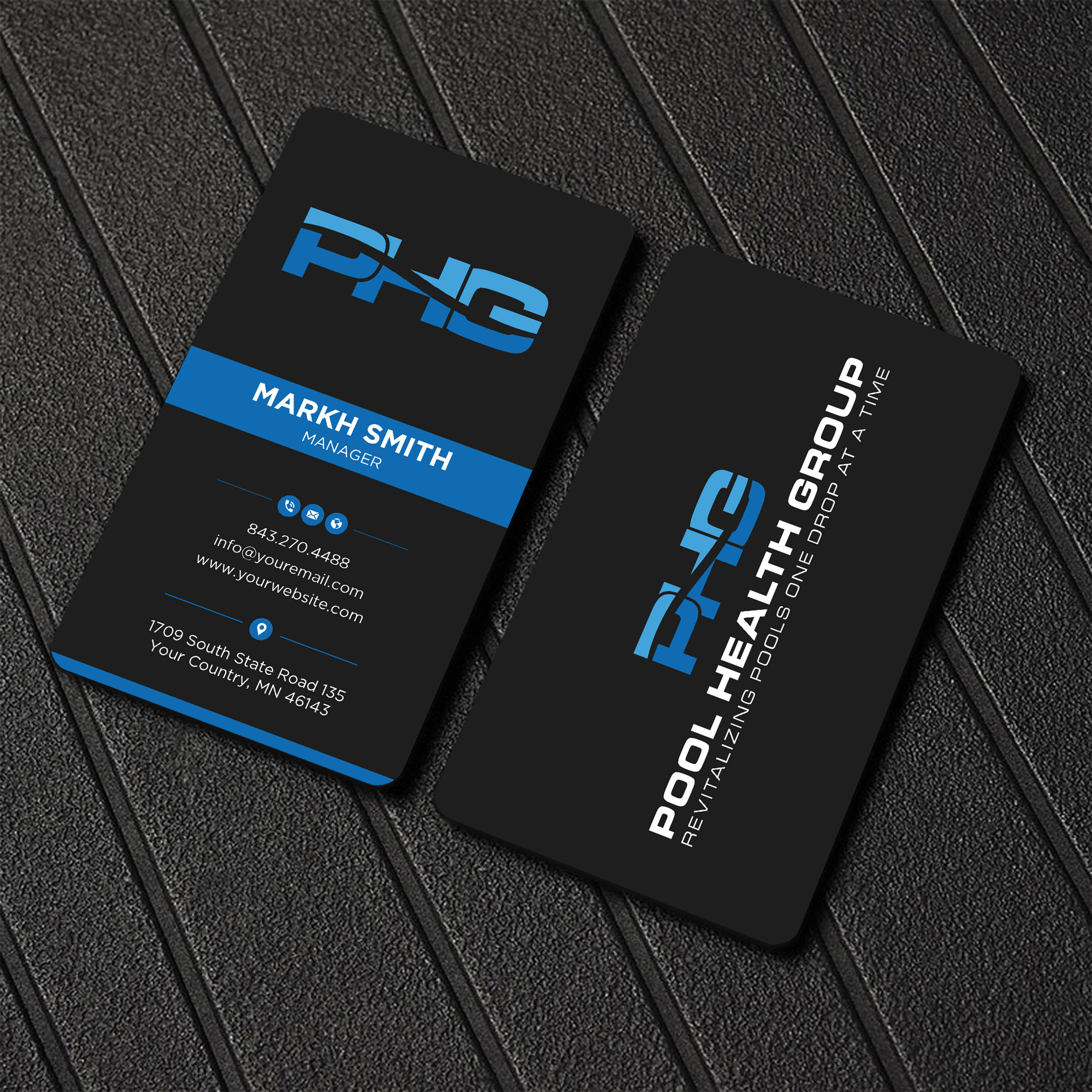 Diseño de Tarjeta de Presentación por Ekramul Hossen 2 para Pool Health Group Inc | Diseño #32969130