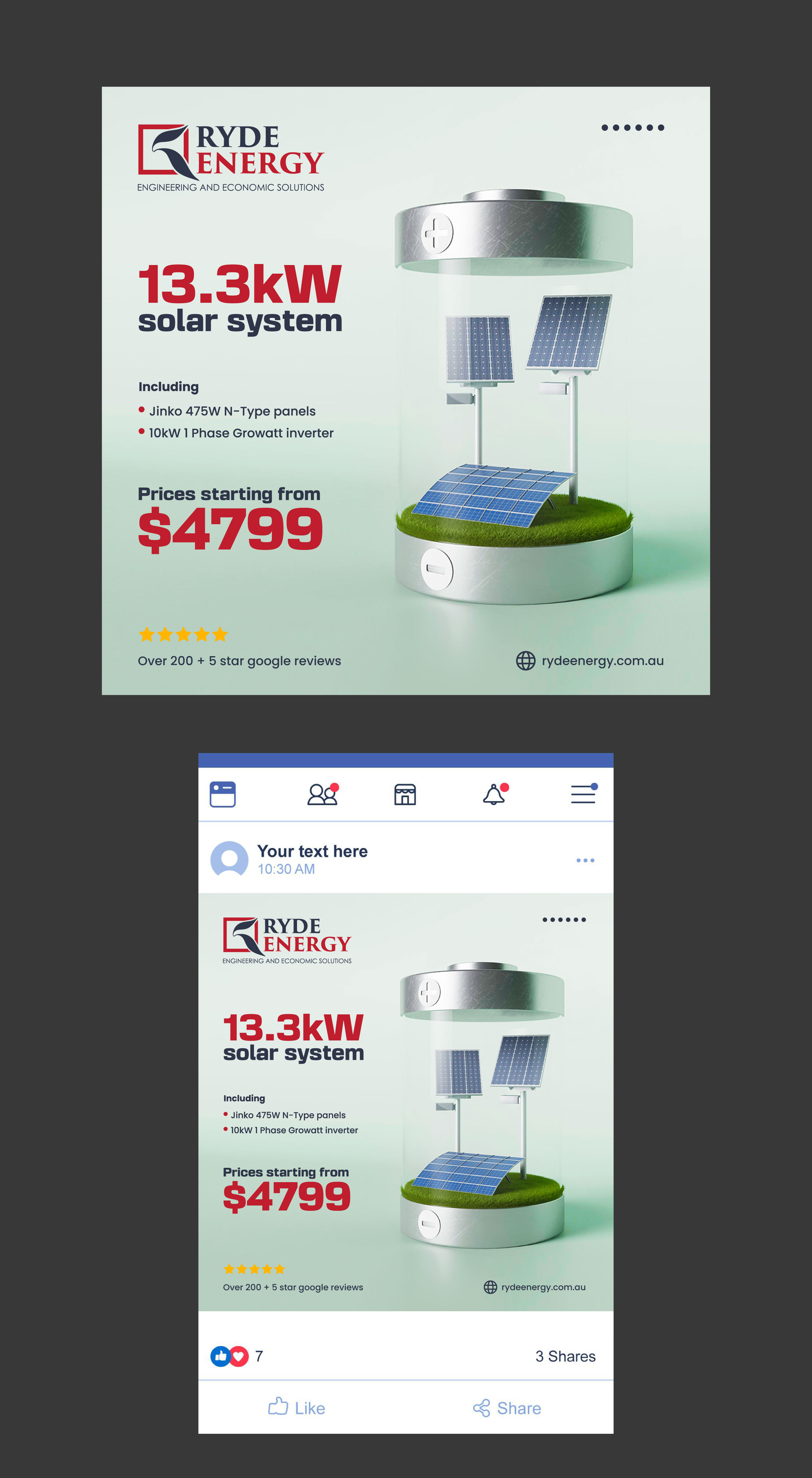 Facebook Design by Deep-Sign for Ryde Energy | Design #32940590