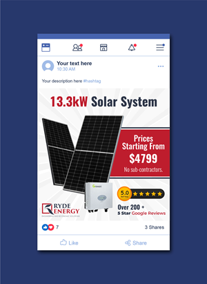 Facebook Design by artbitin for Ryde Energy | Design: #32926683