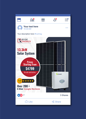 Facebook Design by artbitin for Ryde Energy | Design: #32926684