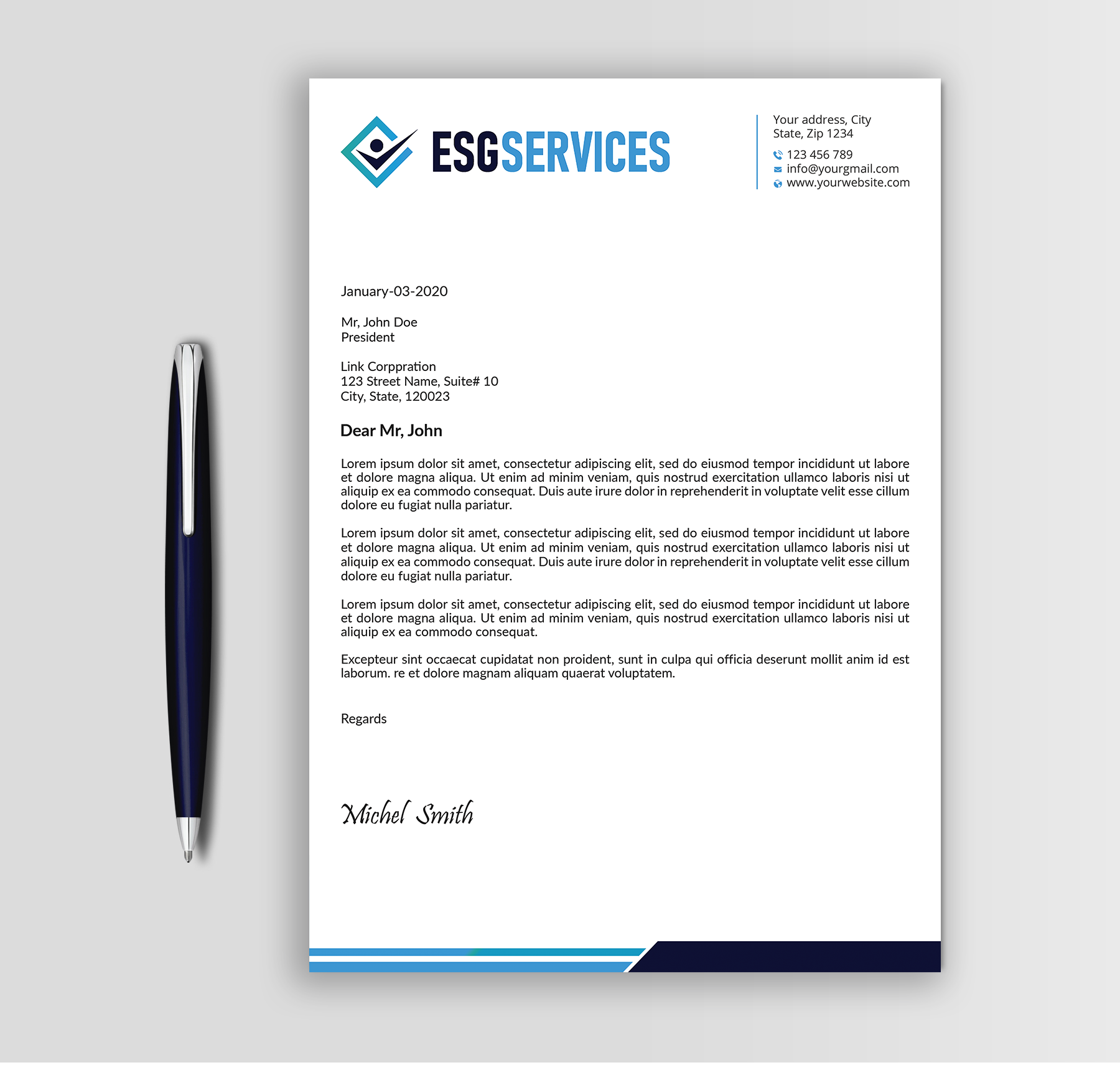 Letterhead Design by Expert Bappy for this project | Design #32945969