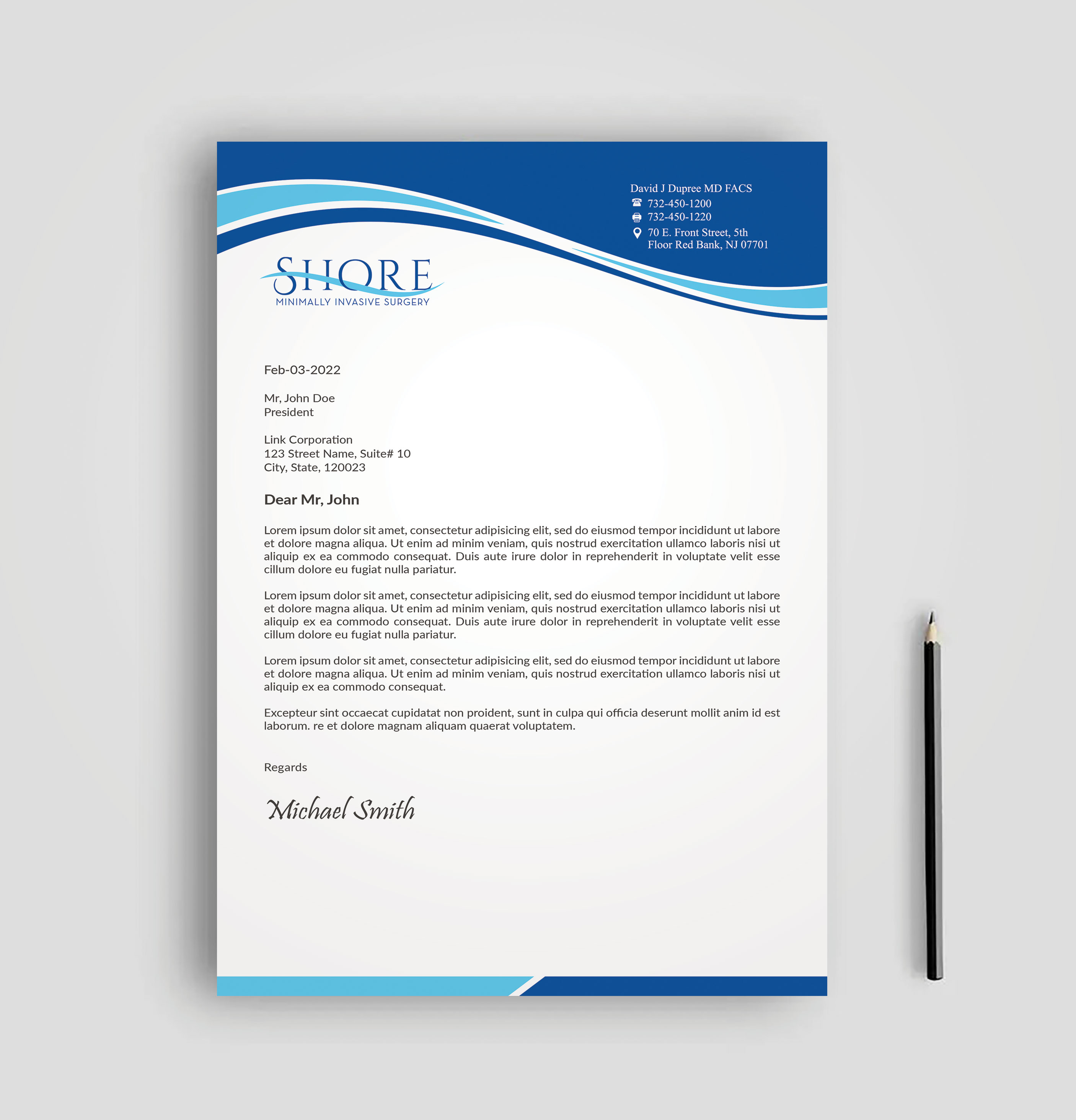 Stationery Design by sadikul islam for Shore Minimally Invasive Surgery  | Design #33004068