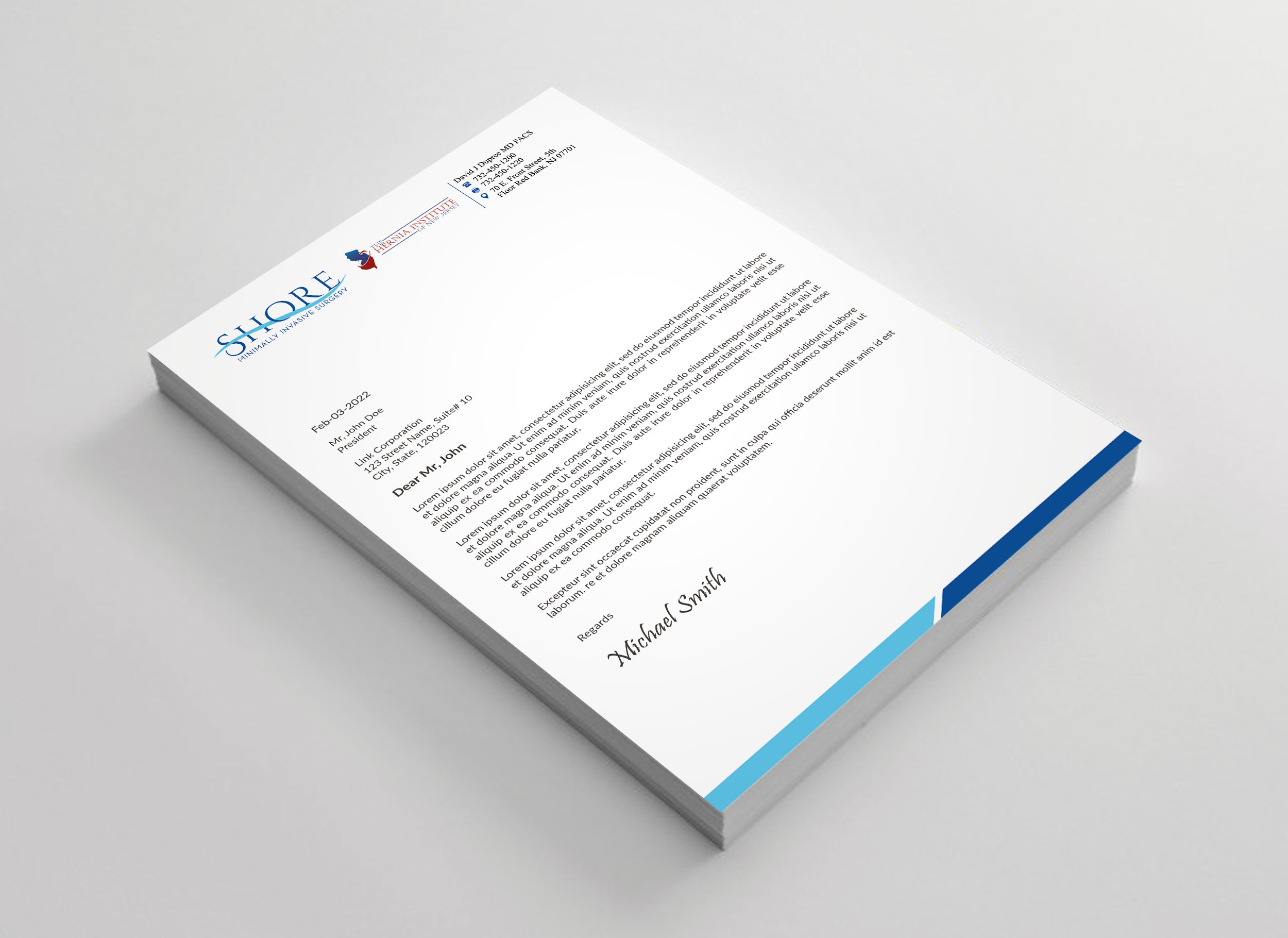 Stationery Design by sadikul islam for Shore Minimally Invasive Surgery  | Design #33004071