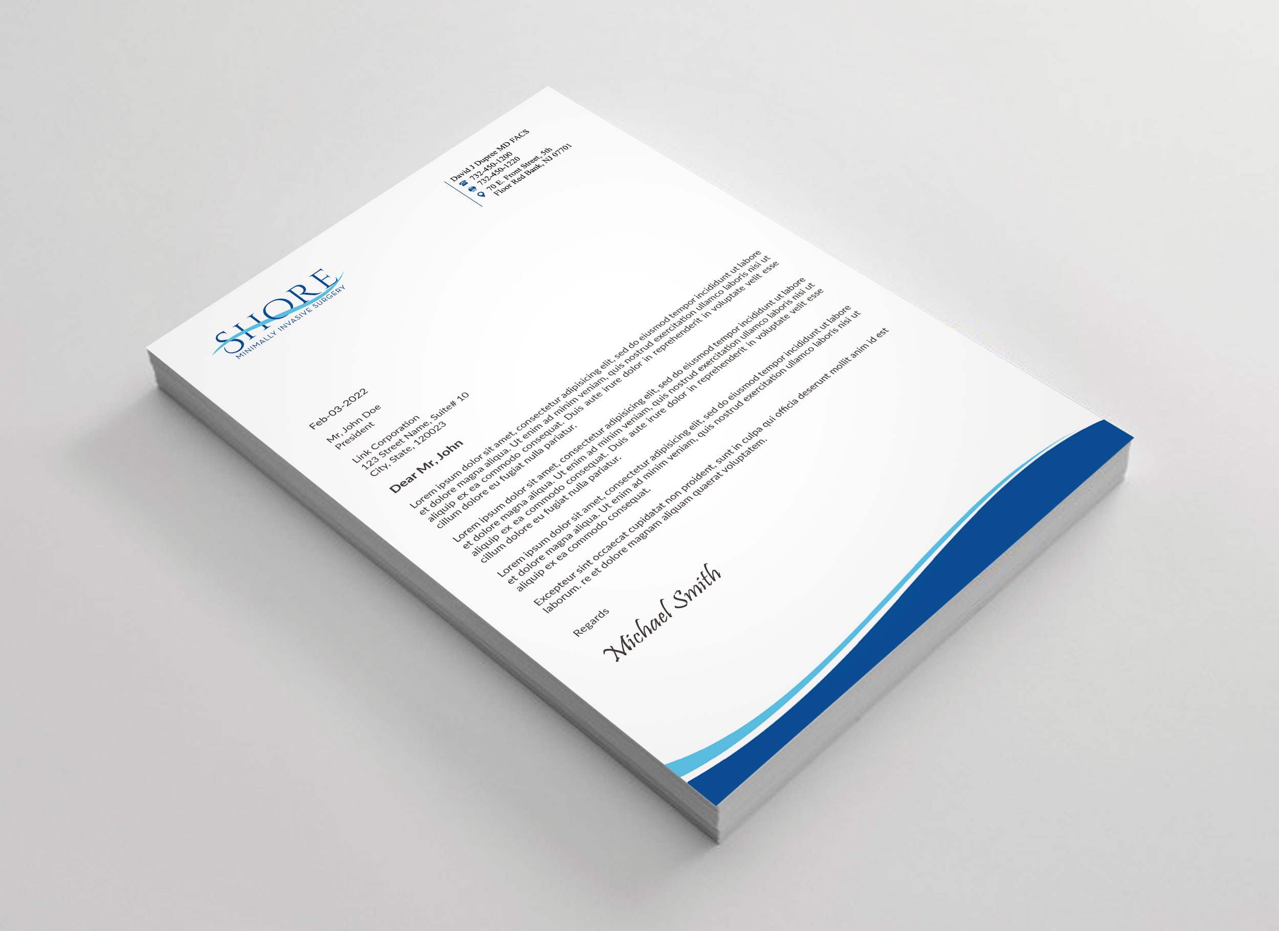 Stationery Design by sadikul islam for Shore Minimally Invasive Surgery  | Design #33004139