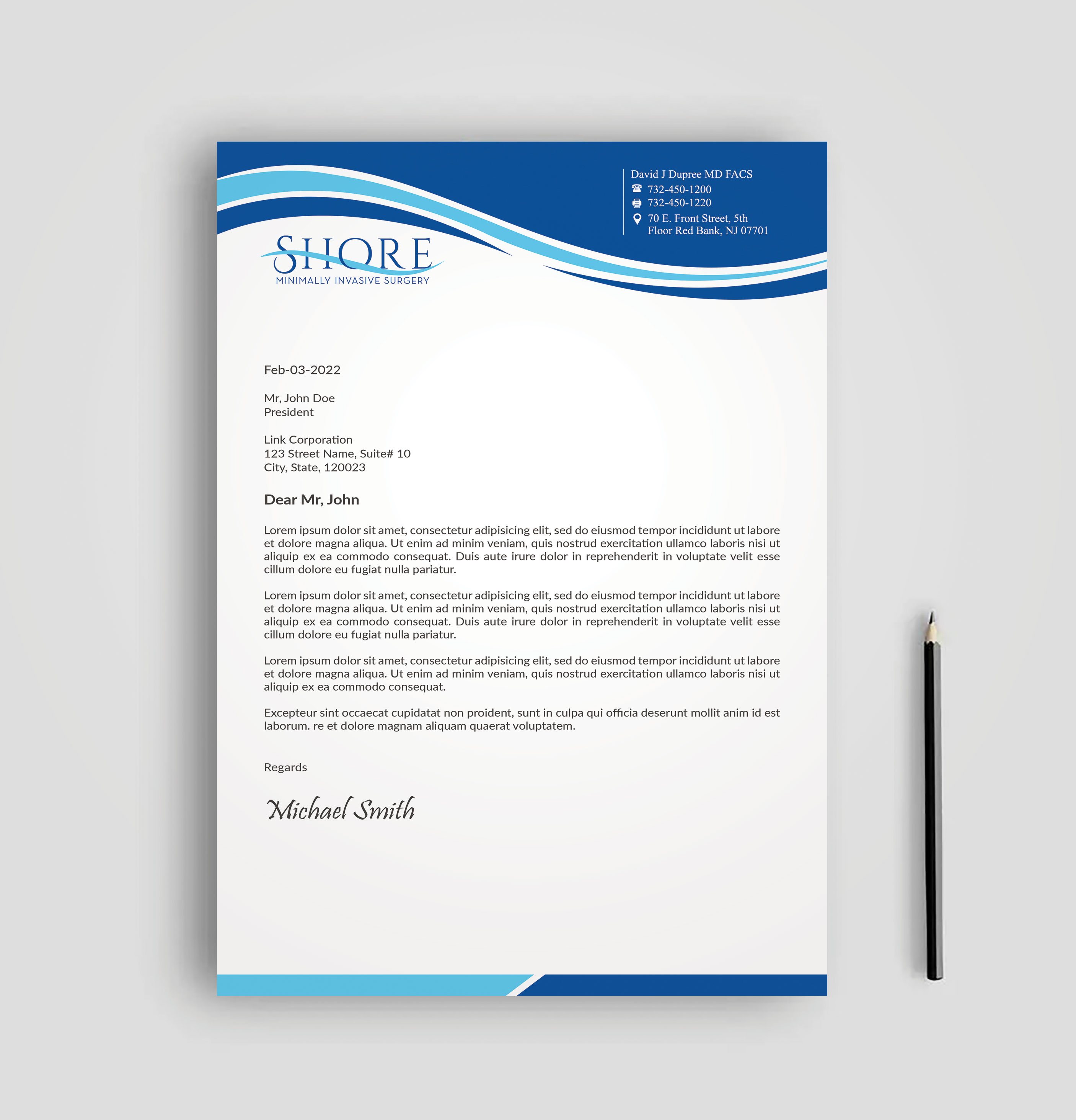 Stationery Design by sadikul islam for Shore Minimally Invasive Surgery  | Design #33004143
