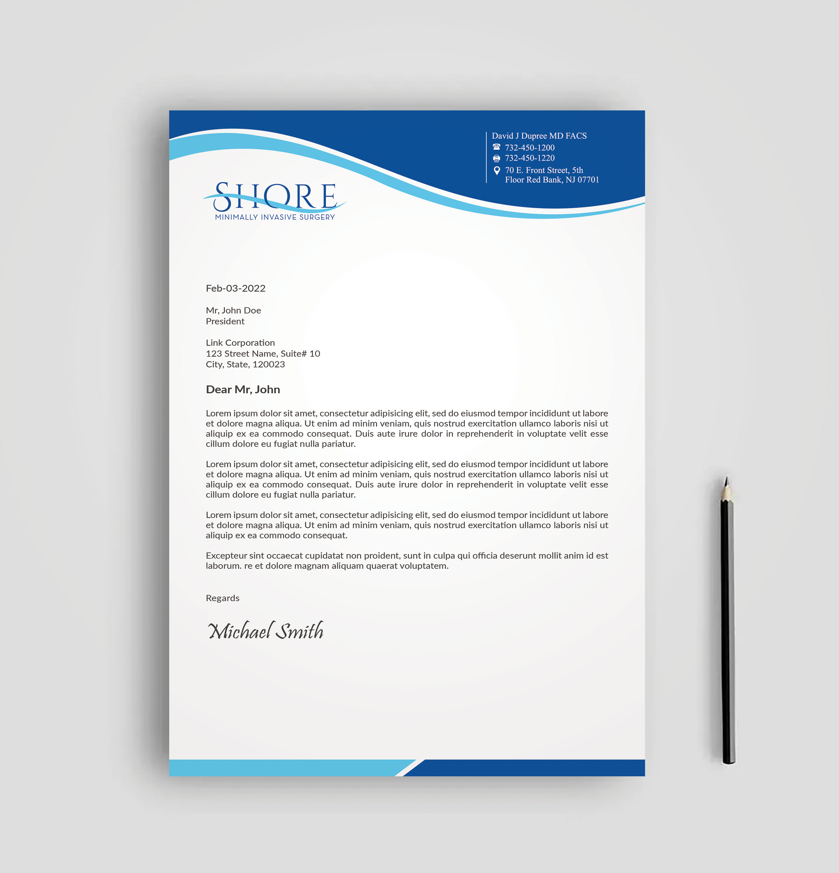 Stationery Design by sadikul islam for Shore Minimally Invasive Surgery  | Design #33004182