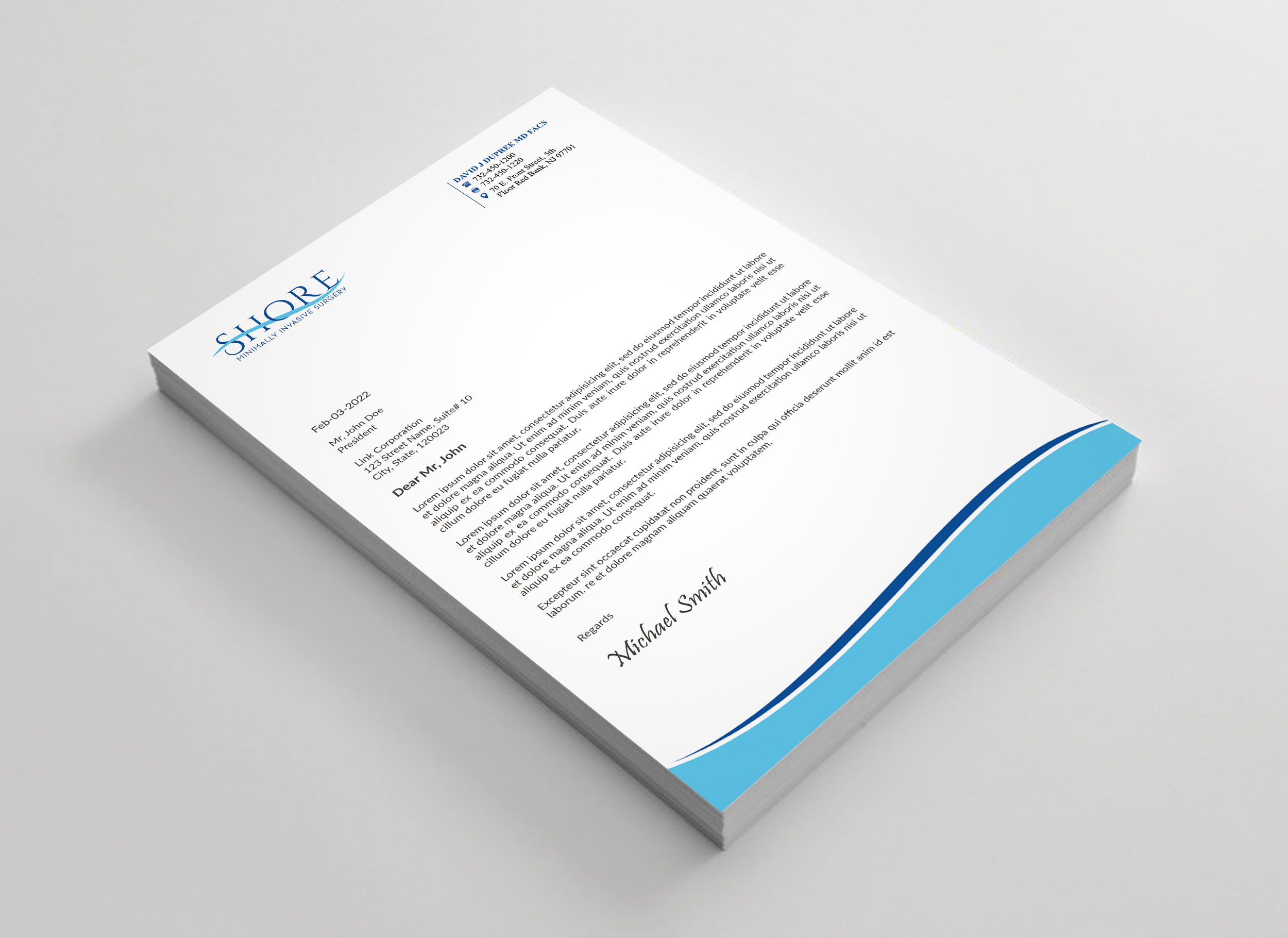 Stationery Design by sadikul islam for Shore Minimally Invasive Surgery  | Design #33004193