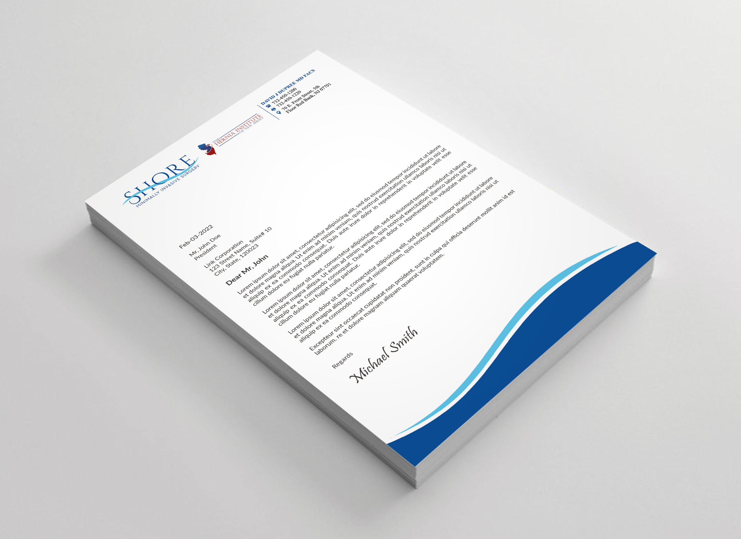 Stationery Design by sadikul islam for Shore Minimally Invasive Surgery  | Design #33004226