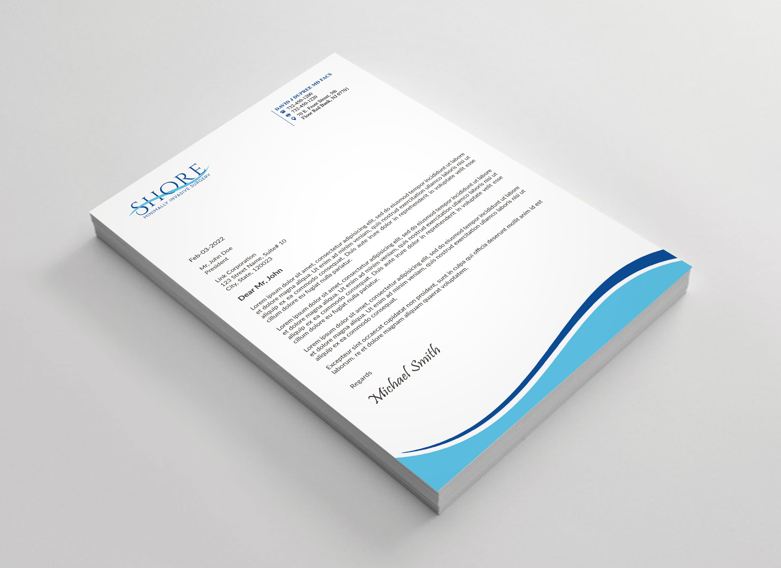Stationery Design by sadikul islam for Shore Minimally Invasive Surgery  | Design #33004275