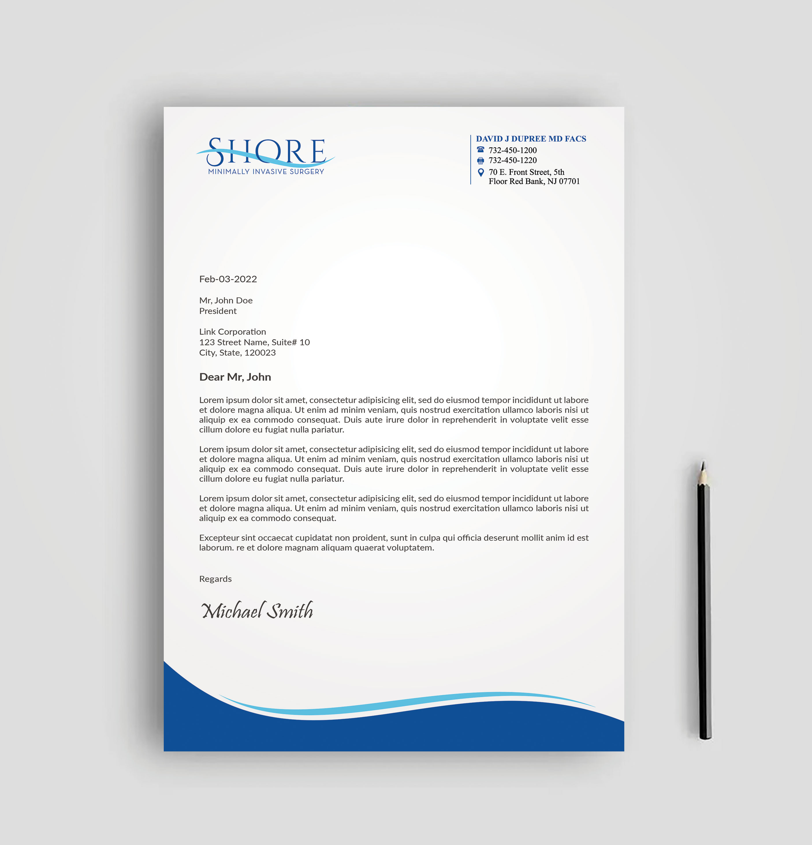 Stationery Design by sadikul islam for Shore Minimally Invasive Surgery  | Design #33004277