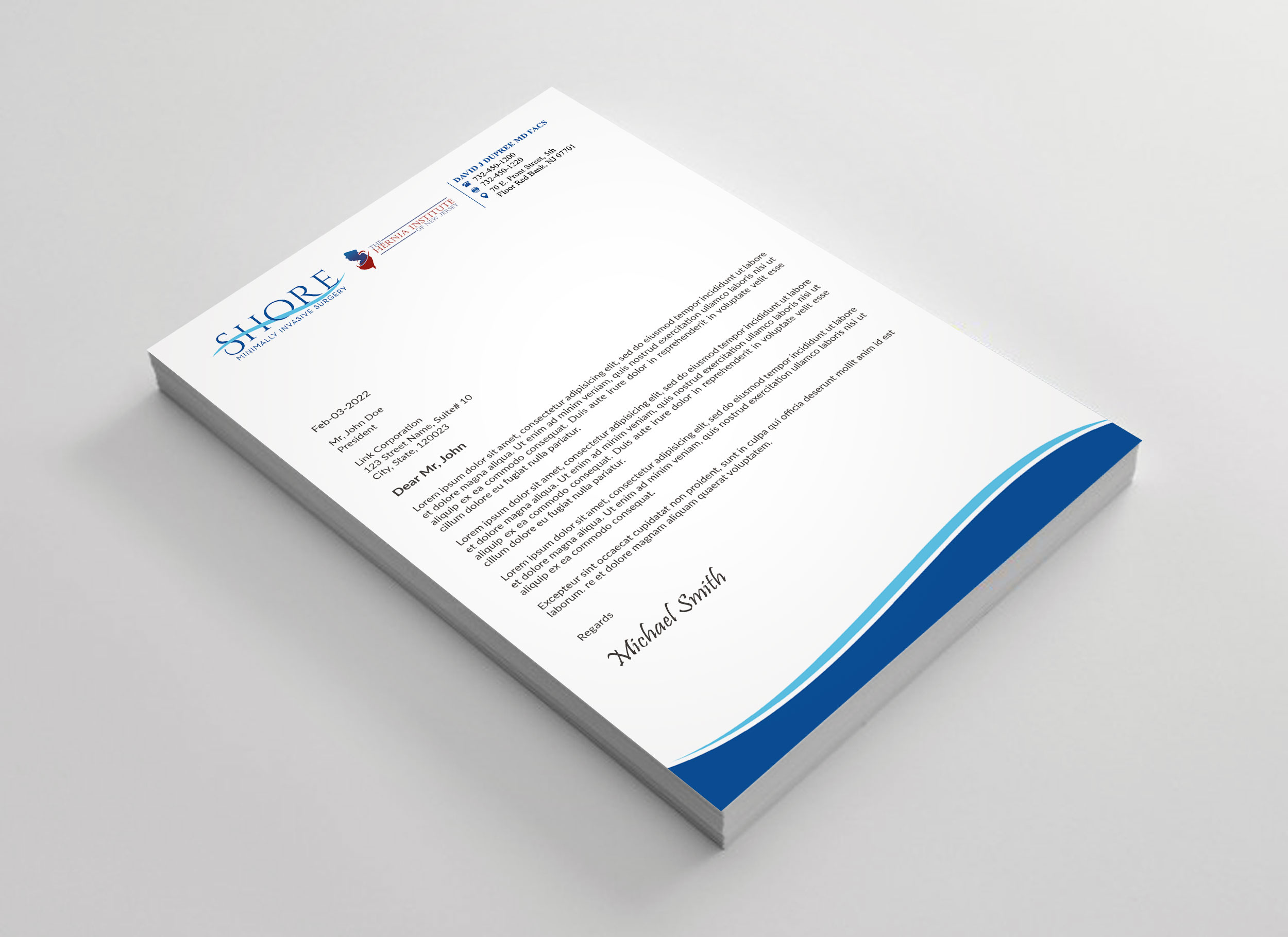 Stationery Design by sadikul islam for Shore Minimally Invasive Surgery  | Design #33005627
