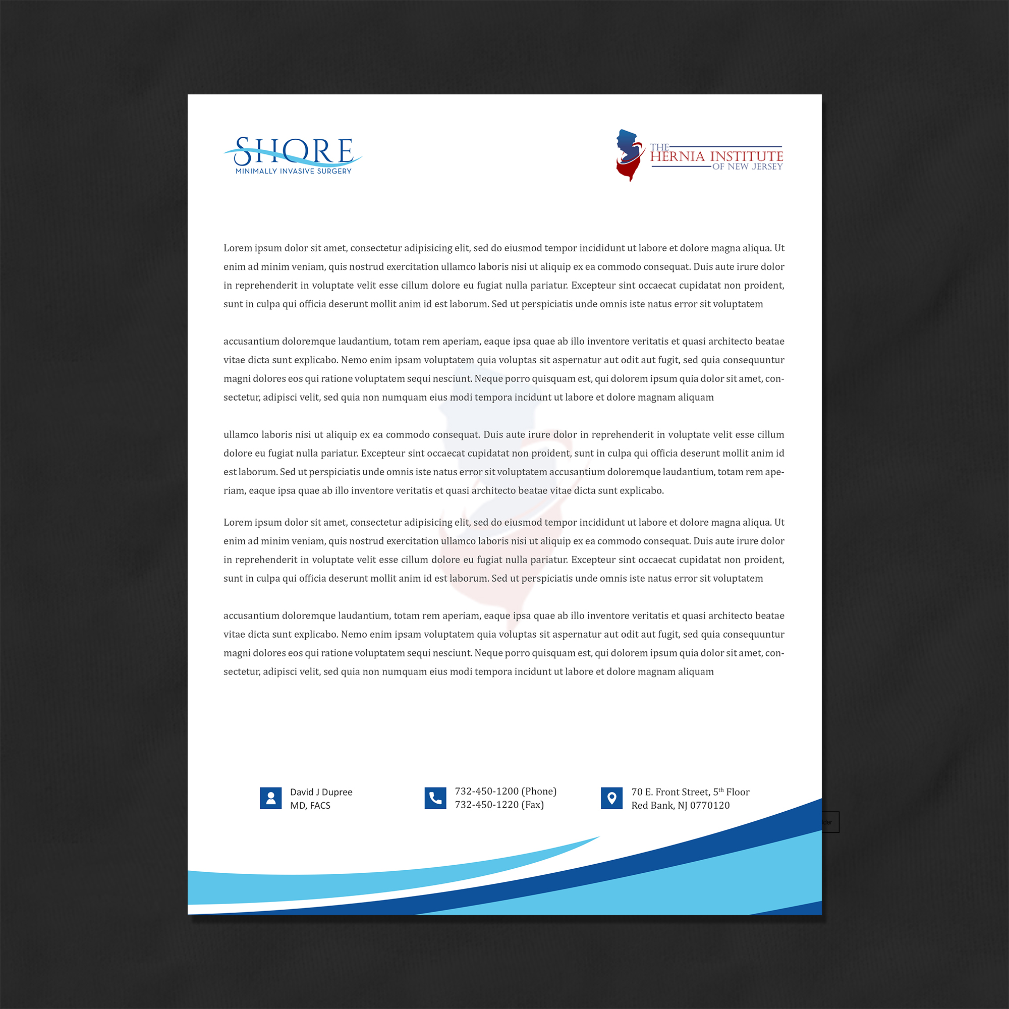 Stationery Design by Sarah Haroon for Shore Minimally Invasive Surgery  | Design #32979859