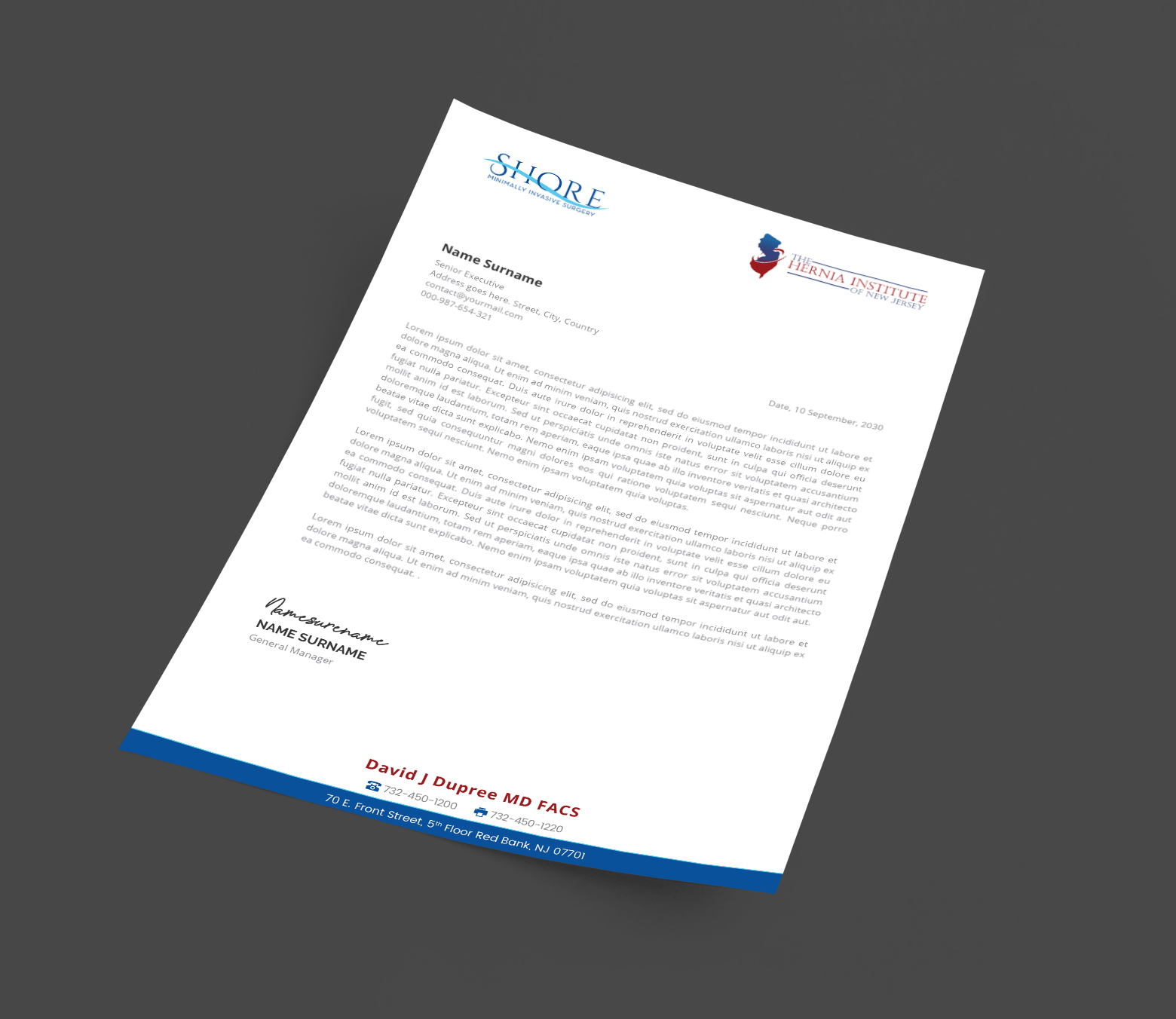 Stationery Design by inventivao for Shore Minimally Invasive Surgery  | Design #33016144