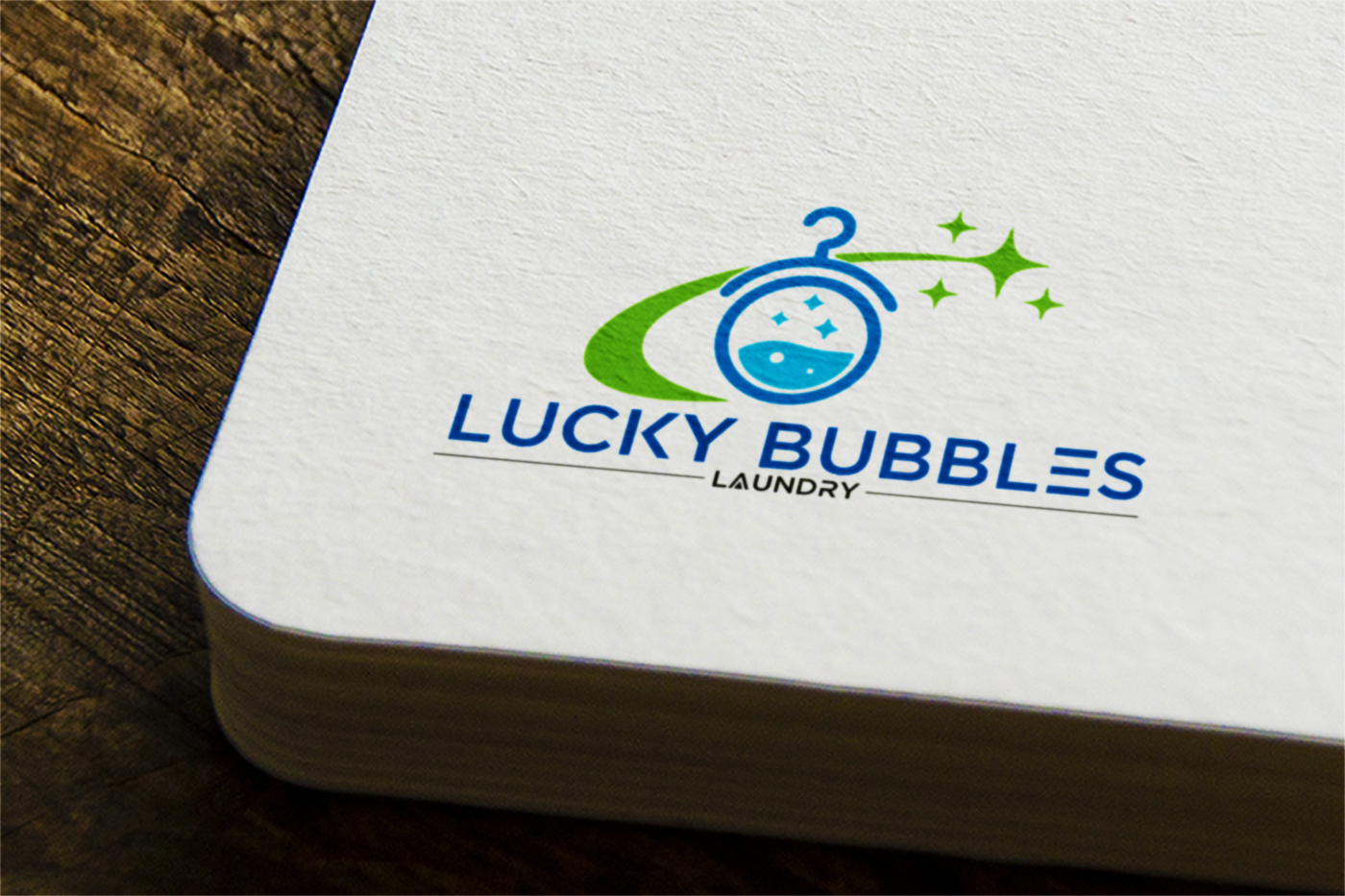 Elegant, Playful, Laundry Logo Design for Lucky Bubbles Laundry by