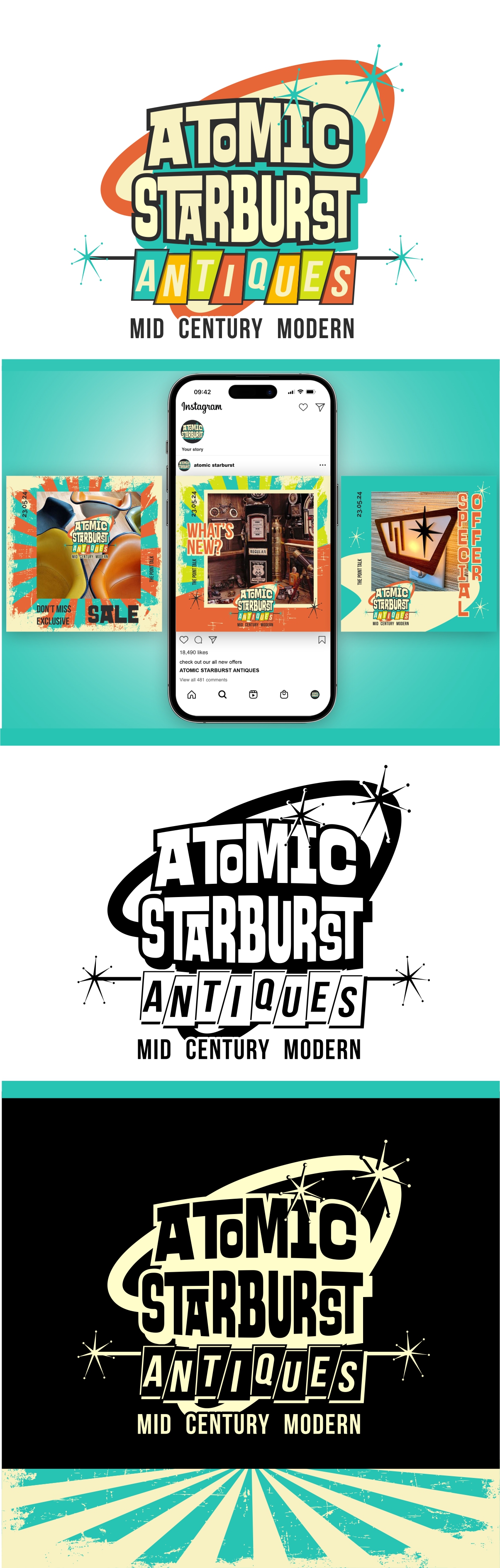 Logo Design by Idesign estudio for Atomic Starburst Antiques LLC | Design #33008198