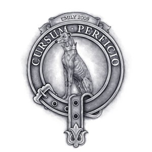 Modern take on Scottish clan Hunter crest