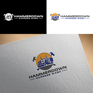 Logo Design by RA-bica for Hammerdown Express Wash  | Design: #32993777