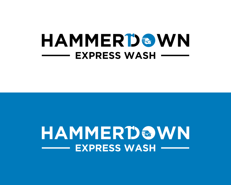 Logo Design by edmore for Hammerdown Express Wash  | Design #33008461