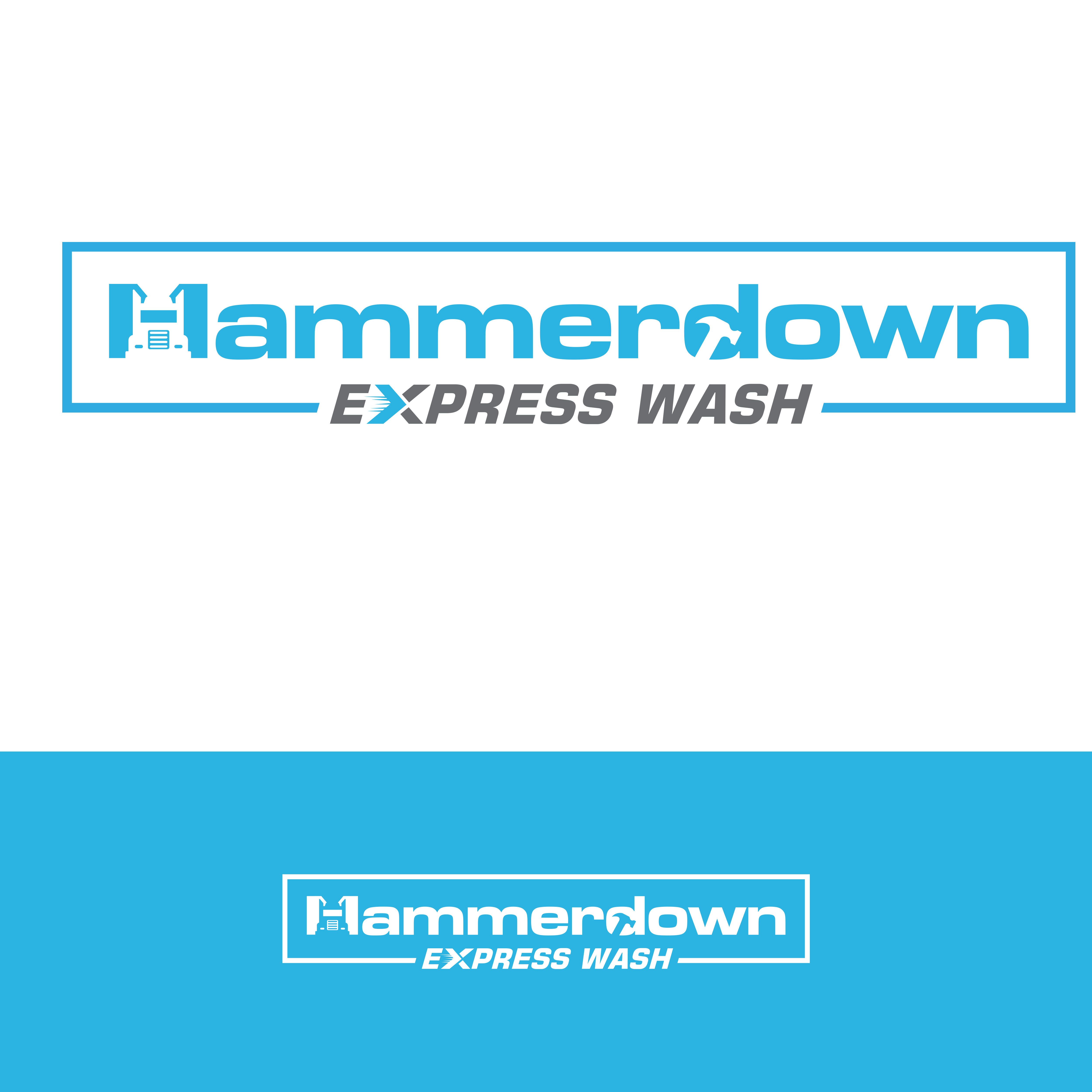 Logo Design by Mahera23 for Hammerdown Express Wash  | Design #33002123