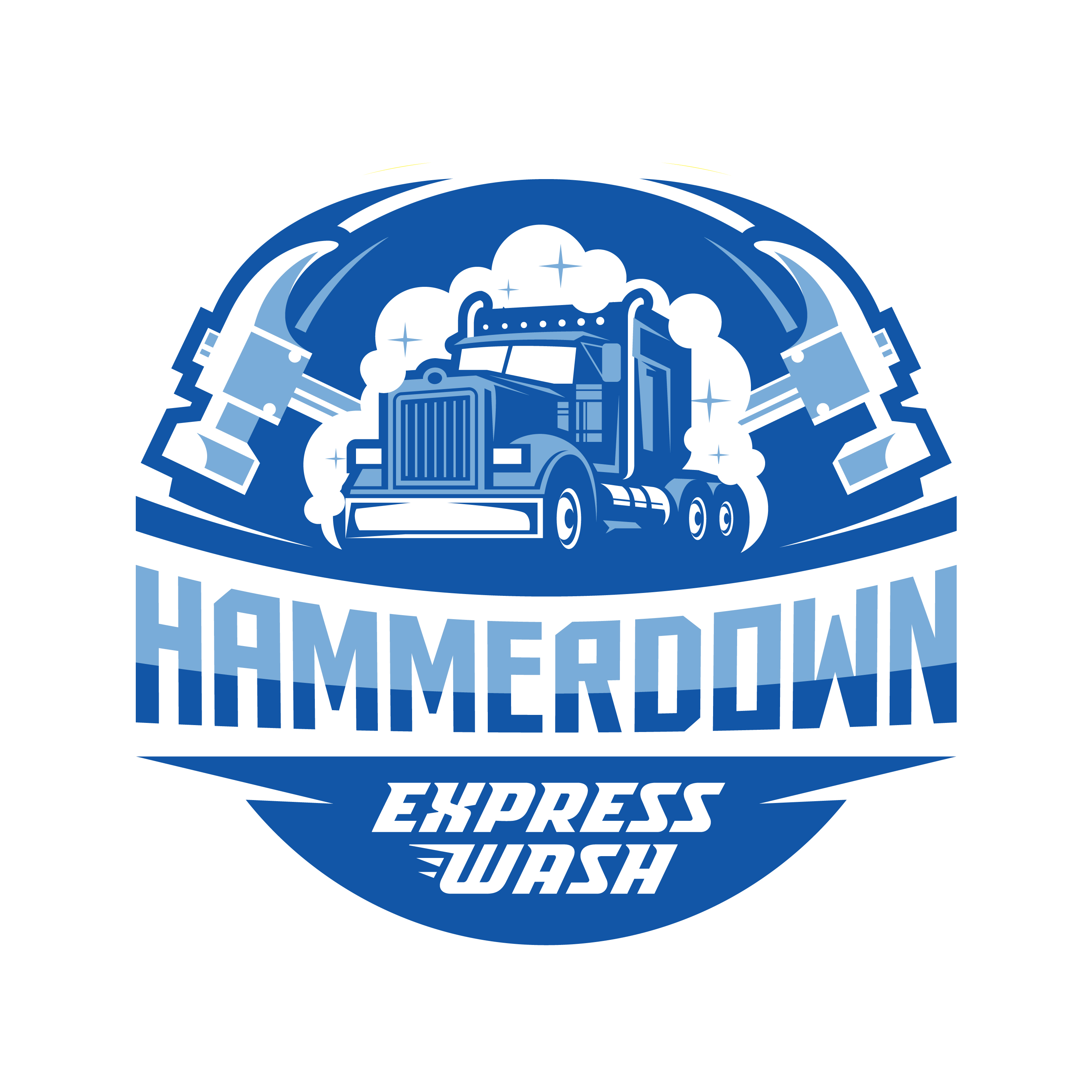 Logo Design by Vectorism for Hammerdown Express Wash  | Design #33002874