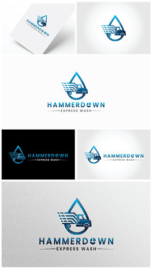 Logo Design by Deziners Zone for Hammerdown Express Wash  | Design: #32994214