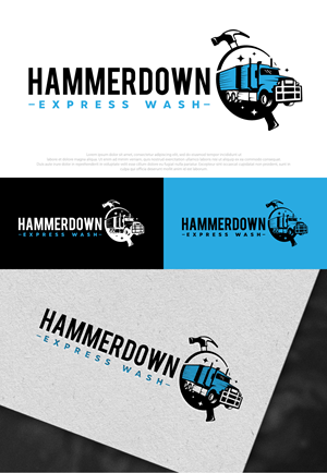 Logo Design by DesignLima for Hammerdown Express Wash  | Design: #32994159