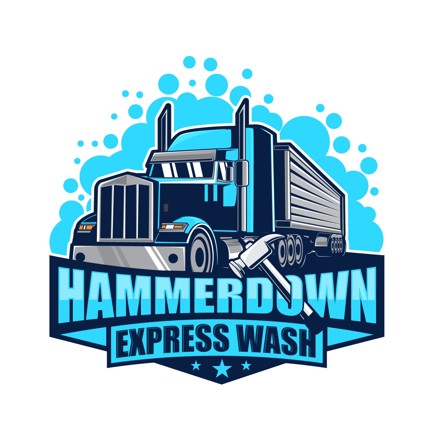 Logo Design by Sobisss for Hammerdown Express Wash  | Design #32993836