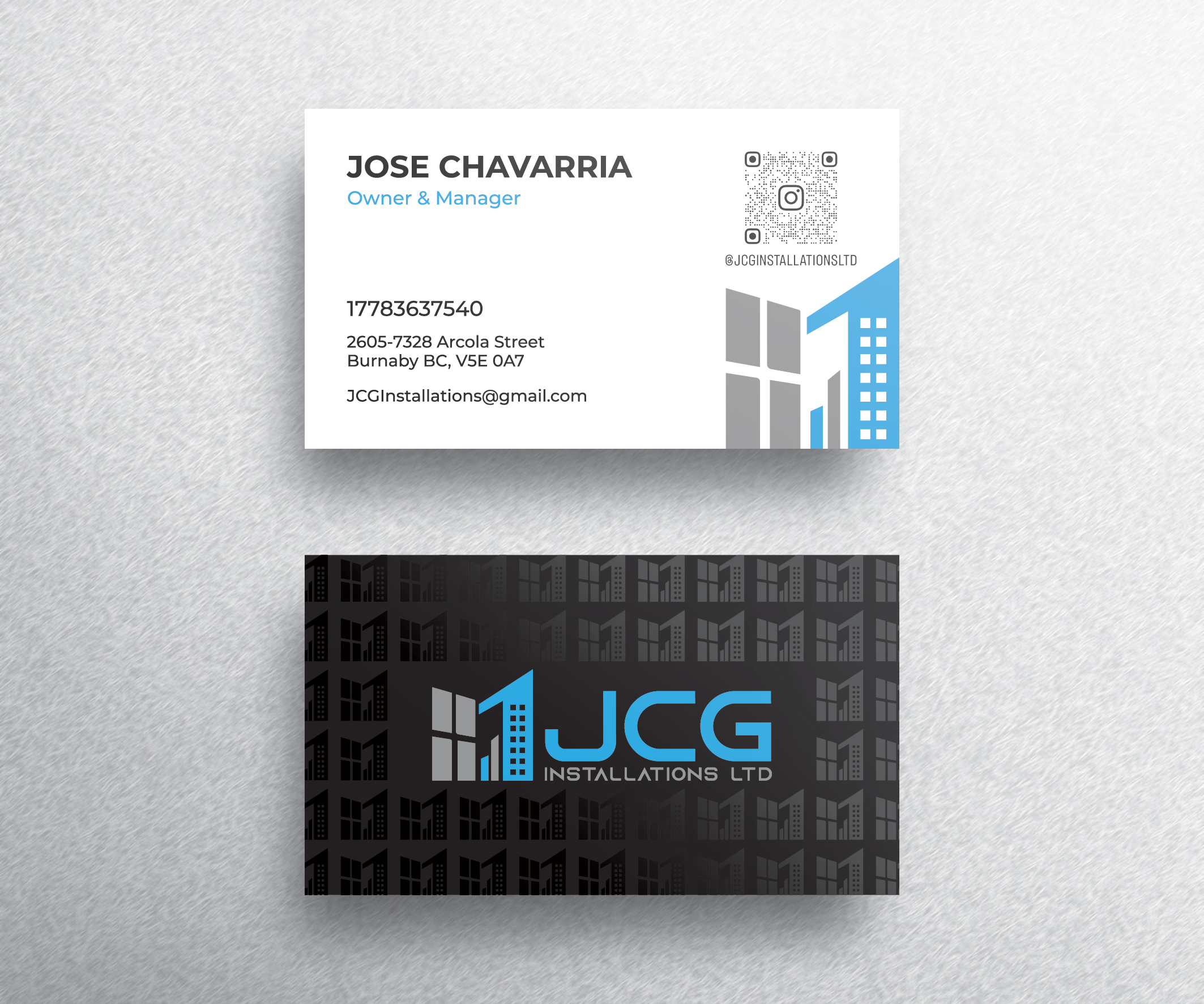 Business Card Design by Emmi for JCG Installations Ltd  | Design #33026167
