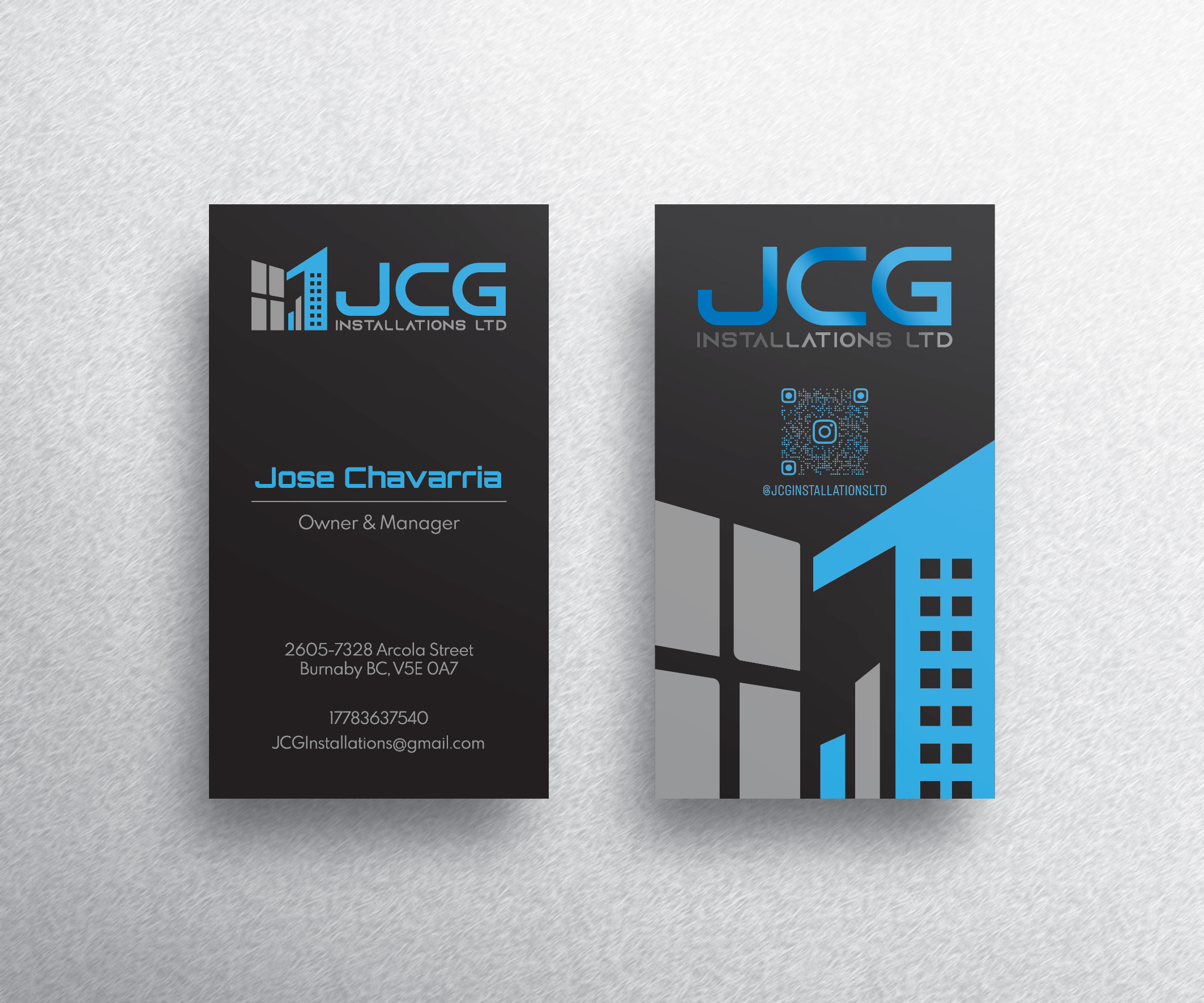 Business Card Design by Emmi for JCG Installations Ltd  | Design #33026172