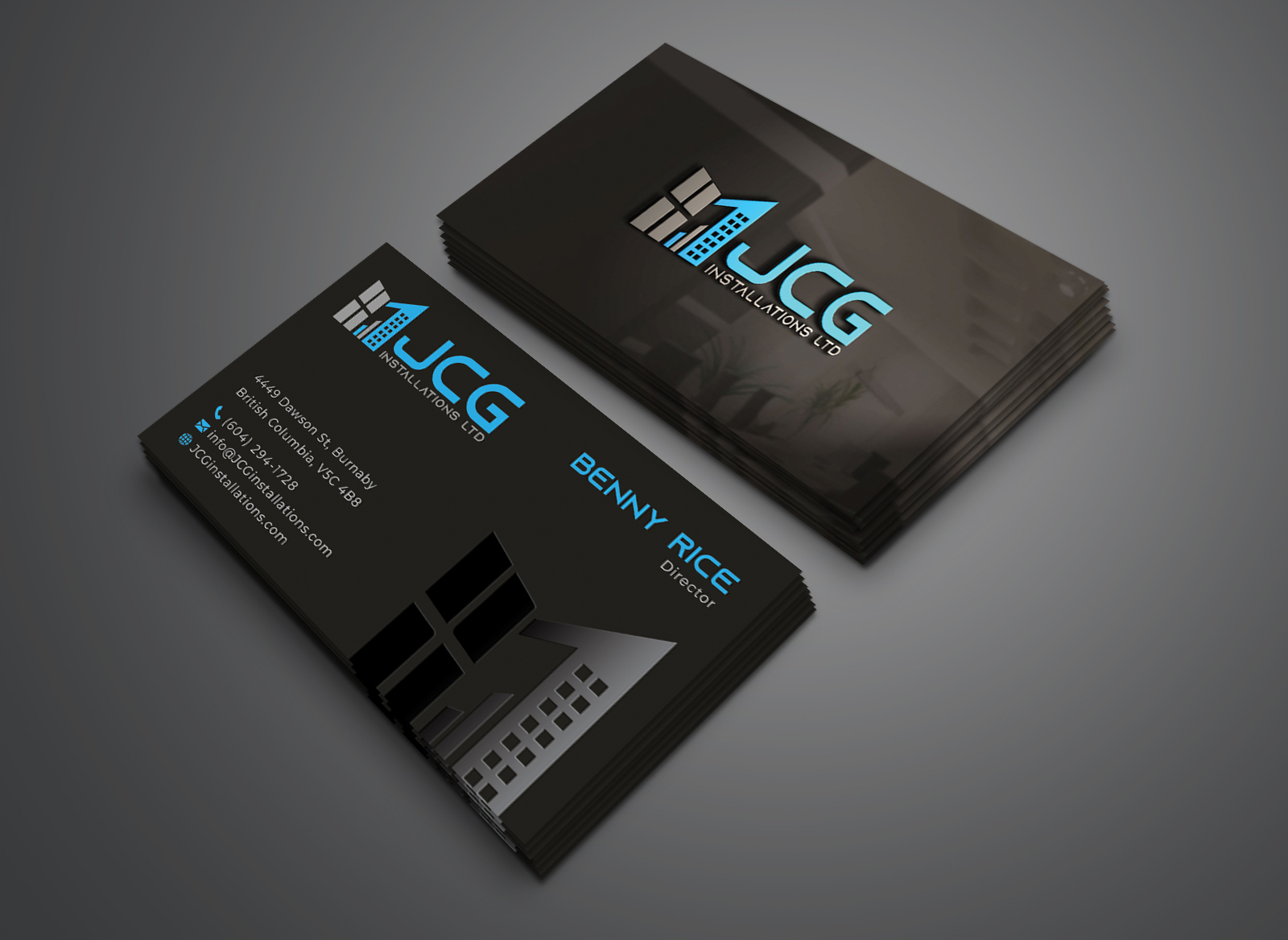 Business Card Design by Creative Moon Design for JCG Installations Ltd  | Design #33018956