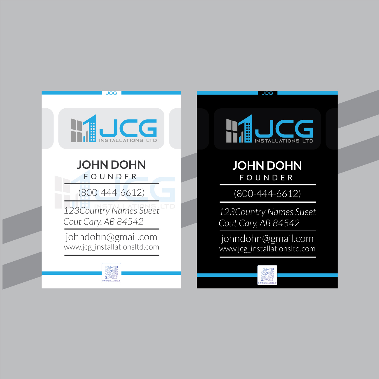 Diseño de Tarjeta de Presentación por VectorForge para JCG Installations Ltd  | Diseño #33037661