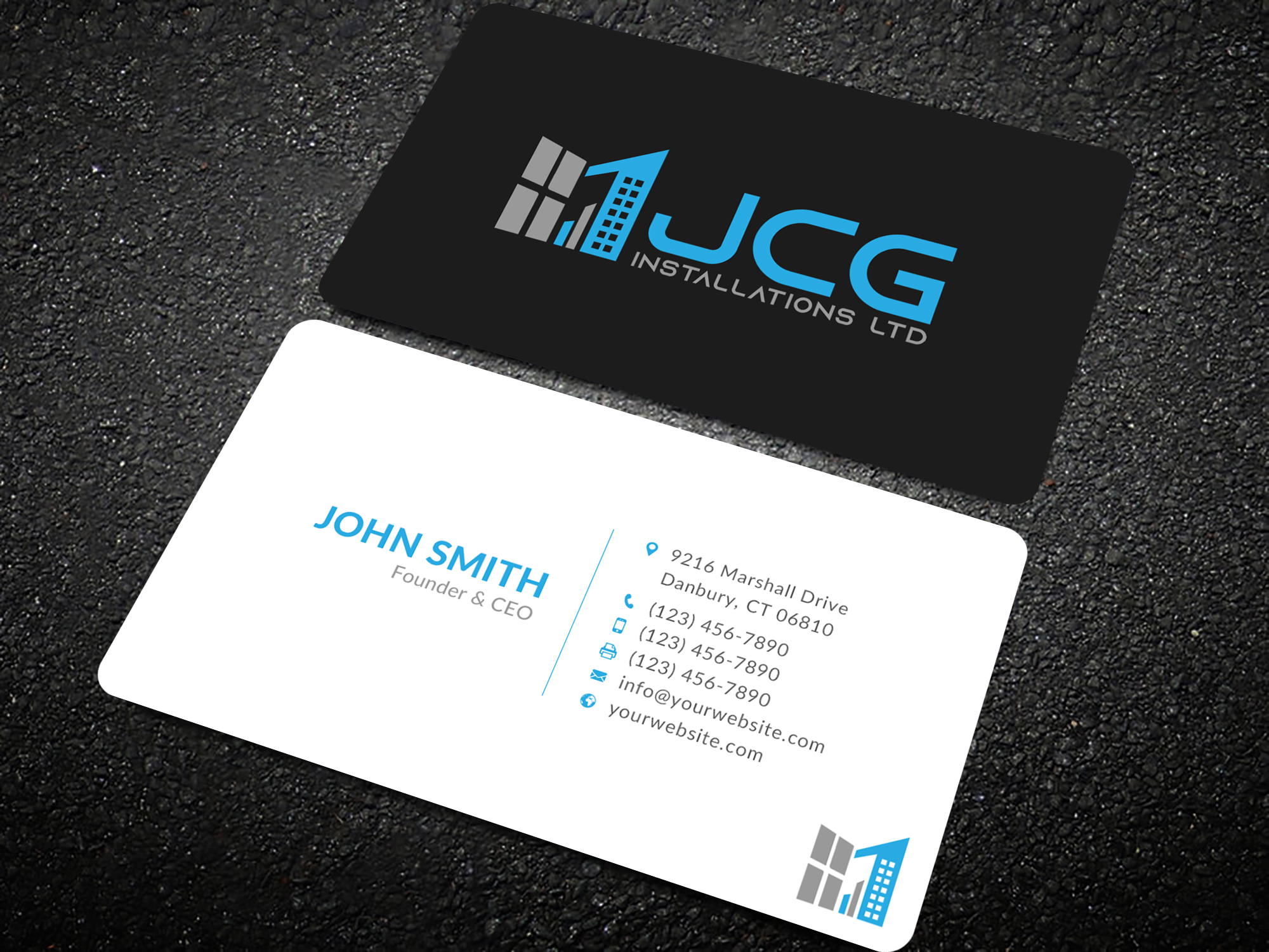 Business Card Design by Sun Moon Graphic Designer for JCG Installations Ltd  | Design #33019255